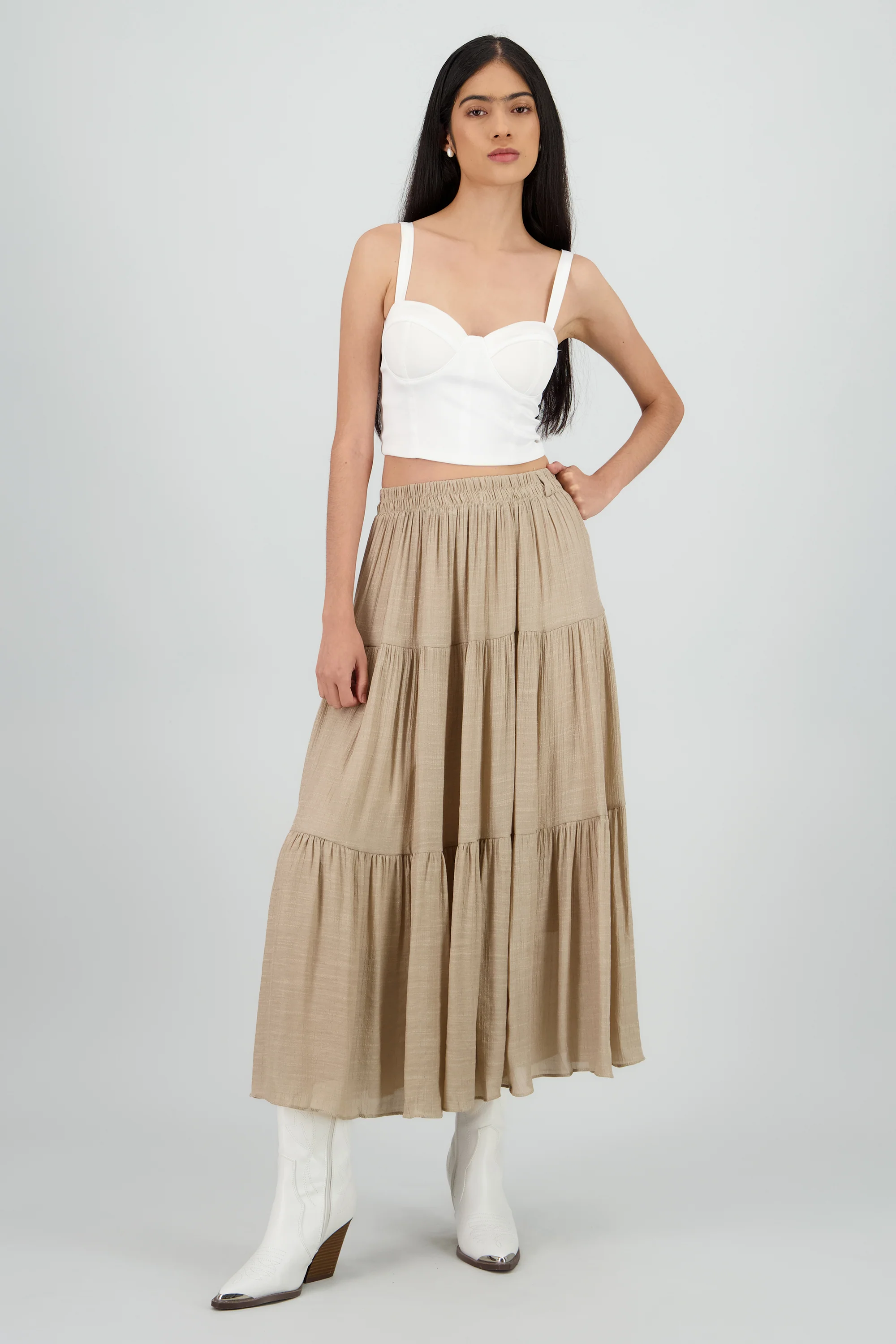 Falda midi textura