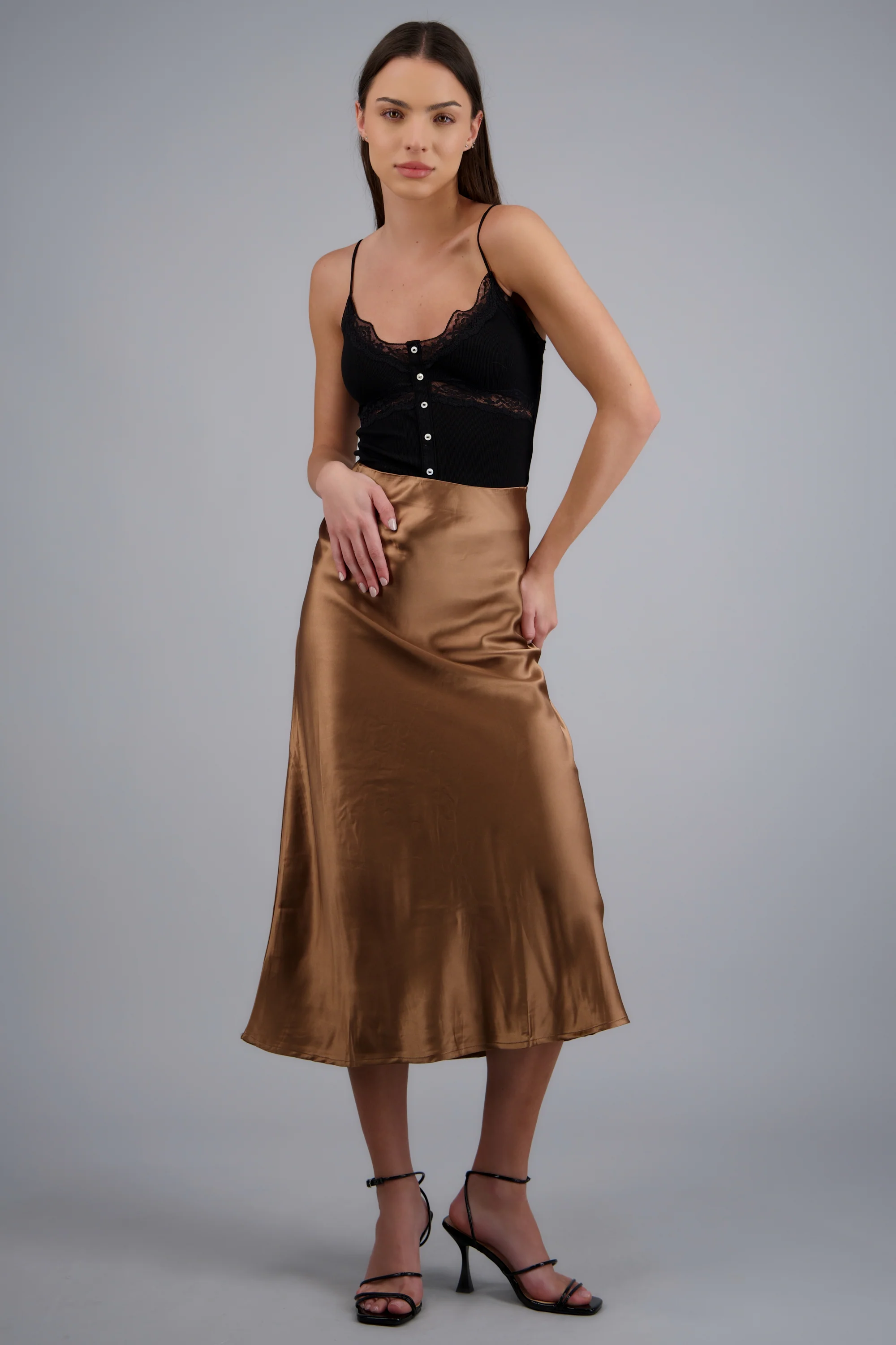 FALDA SATINADA MIDI LISA - Image 3
