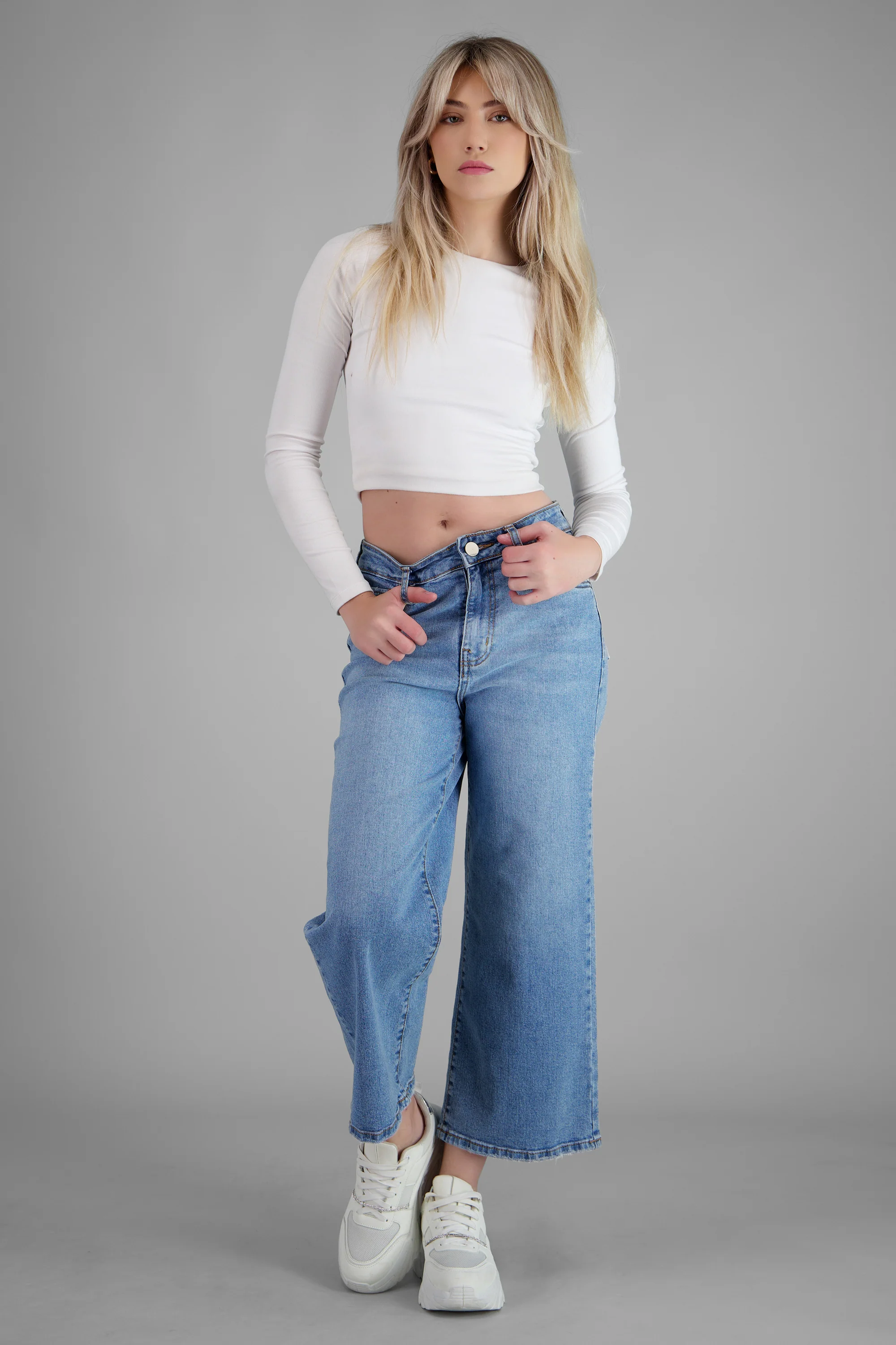 Jeans cropped mid rise