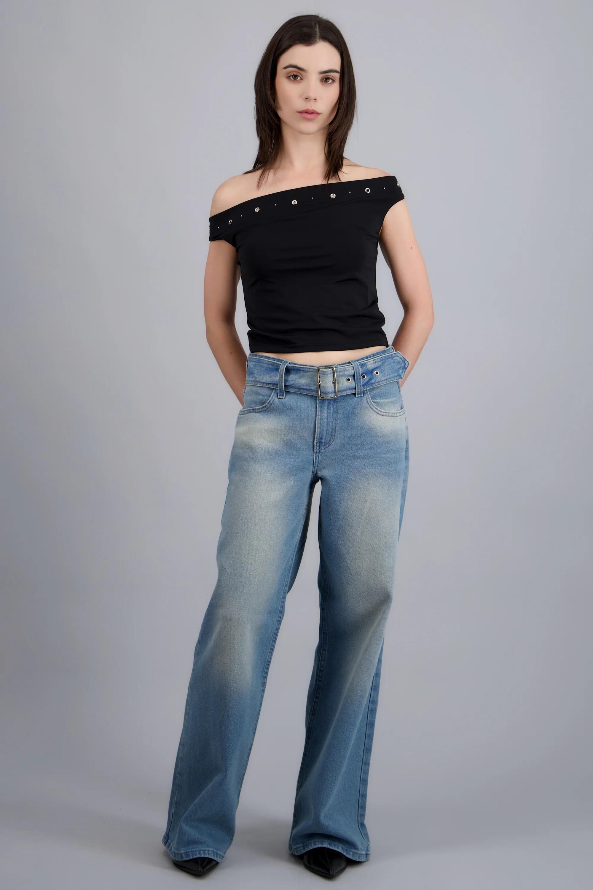 jeans straight detalle cinturon - Image 3