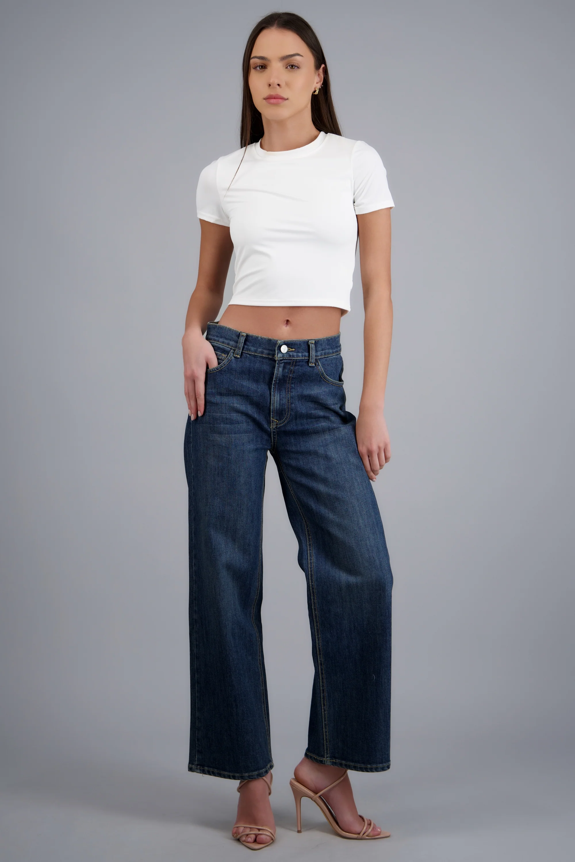 Jeans straight entintados