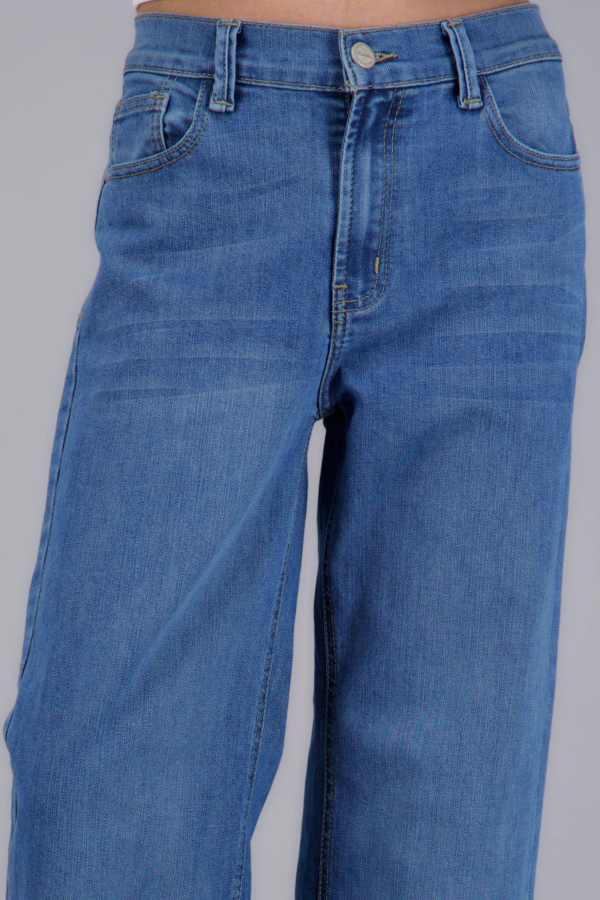 Jeans wide leg básicos desgaste - Image 5