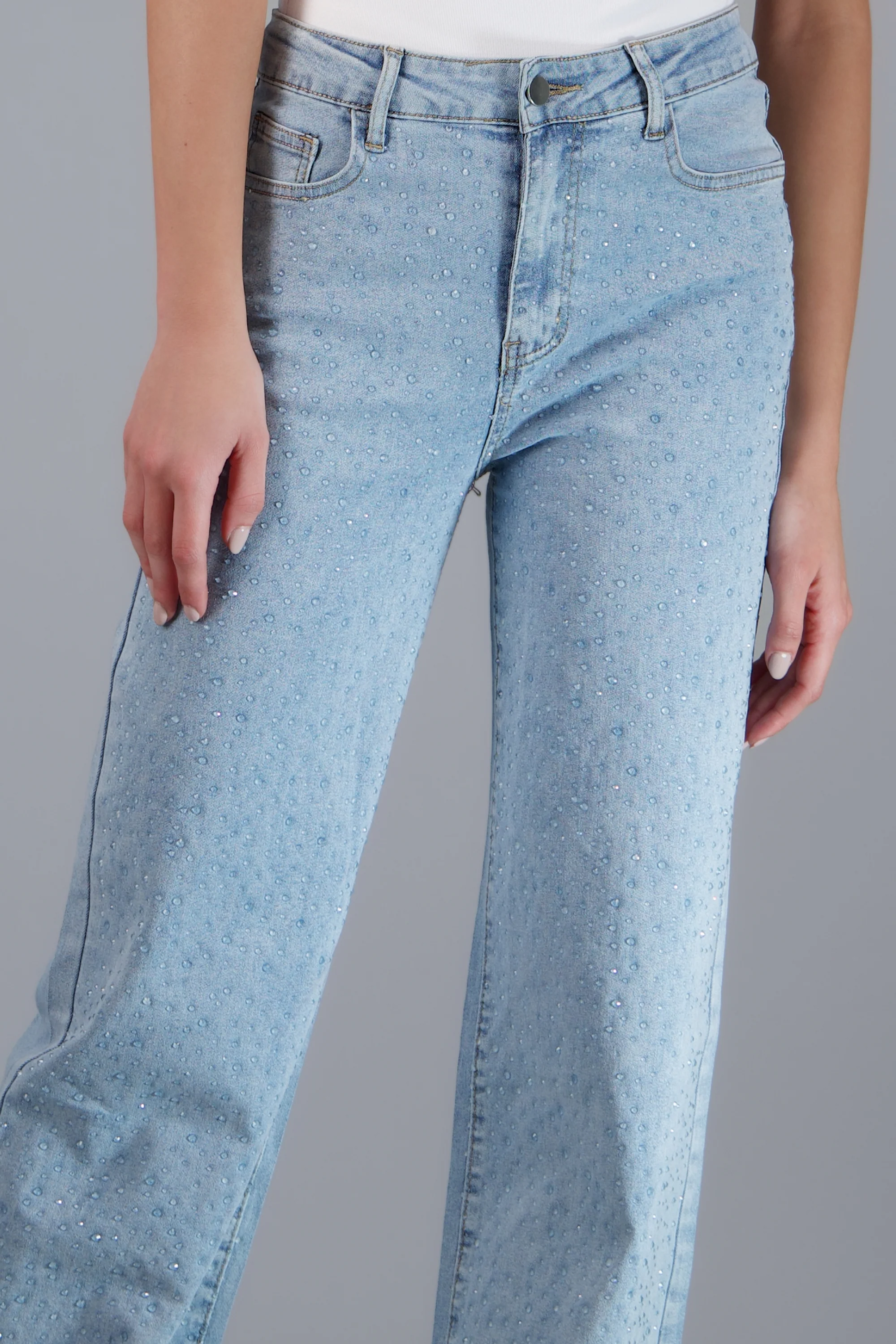Jeans wide leg con cristales - Image 5