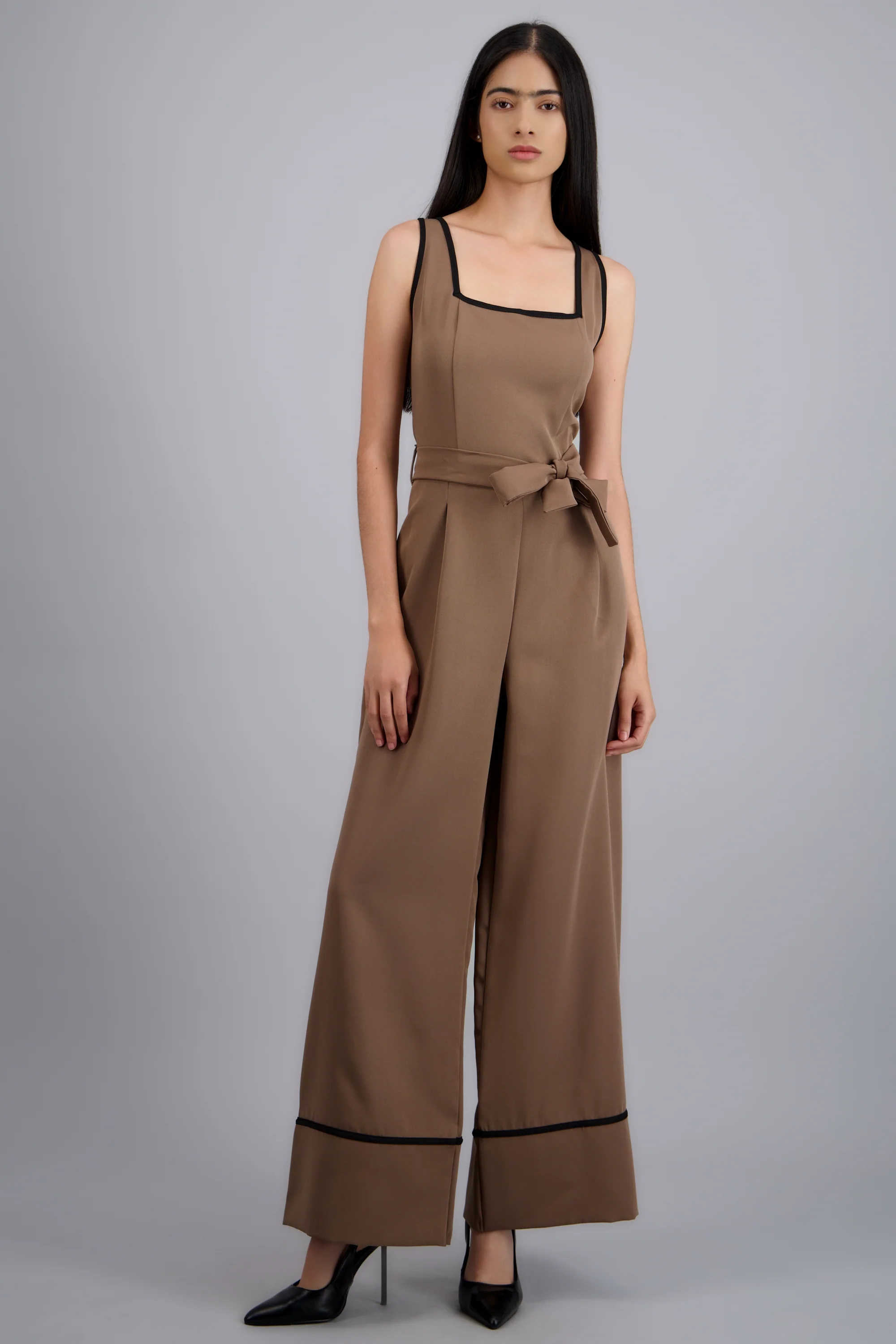 Jumpsuit escote cuadrado detalle contraste - Image 3