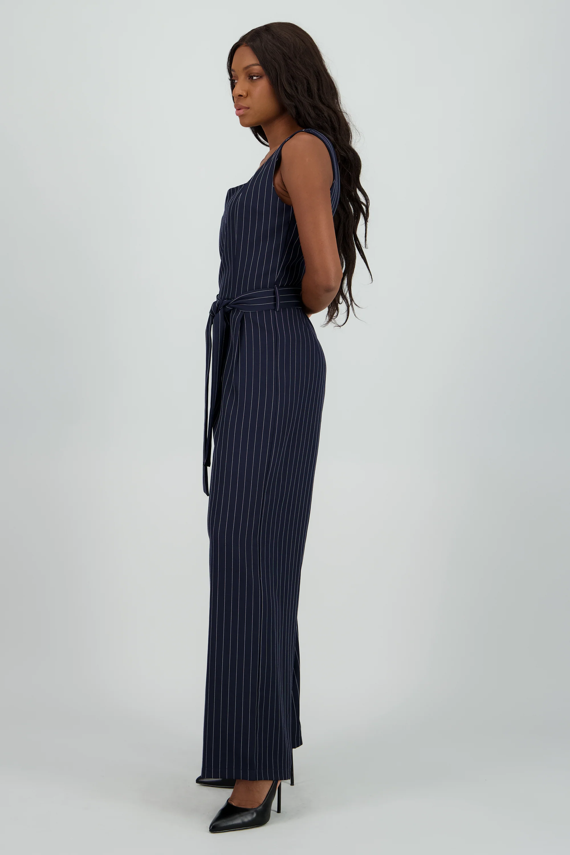 Jumpsuit escote cuadrado estampado rayas - Image 3