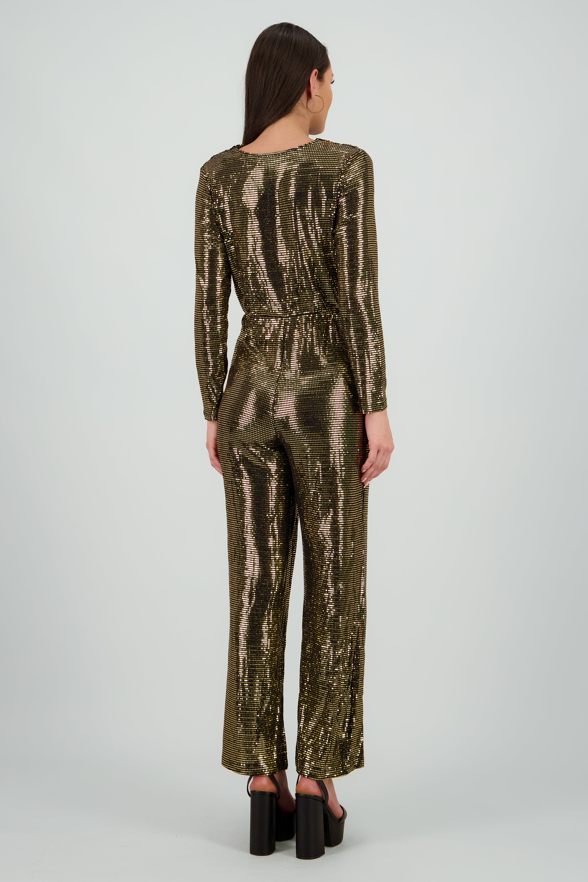 Jumpsuit manga larga con brillos - Image 4