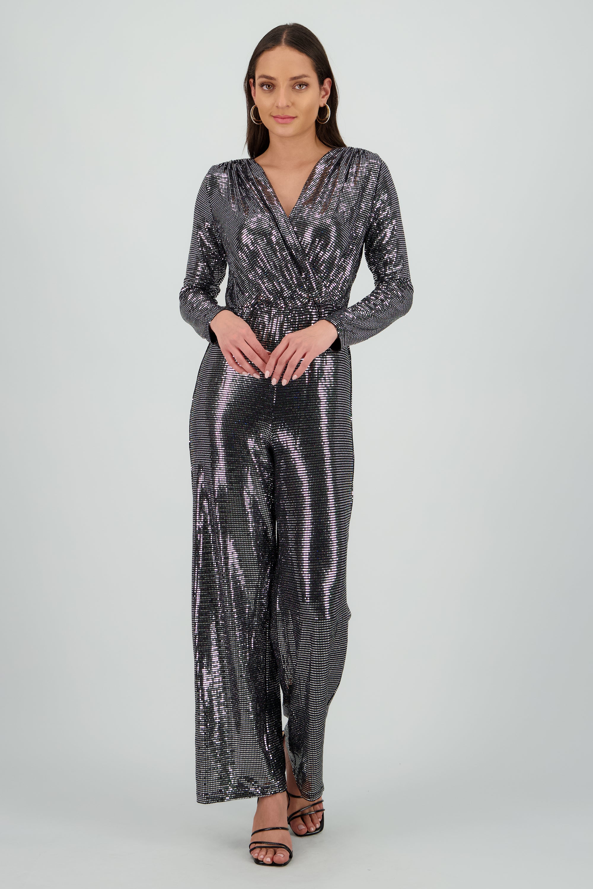 Jumpsuit manga larga con brillos - Image 2
