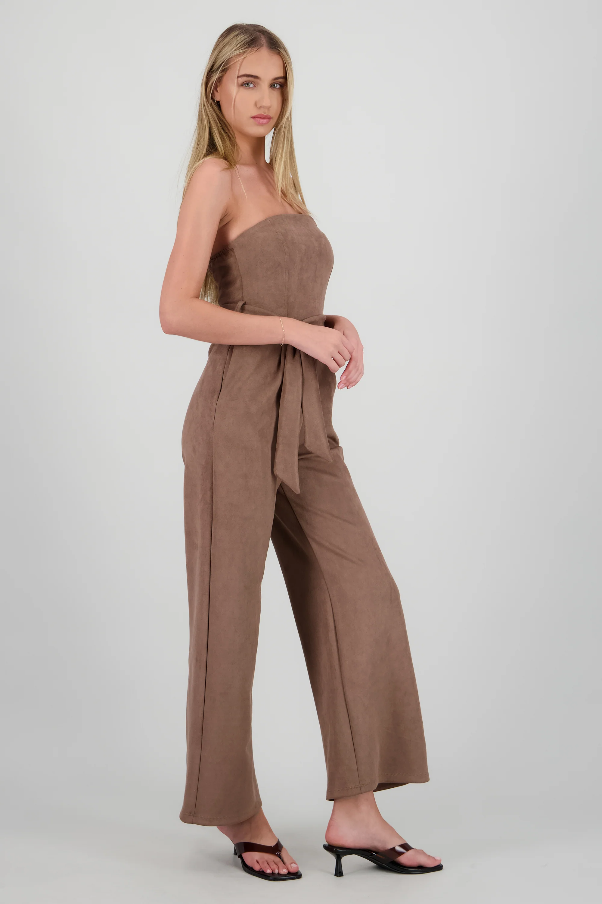 Jumpsuit strapless de suede - Image 3