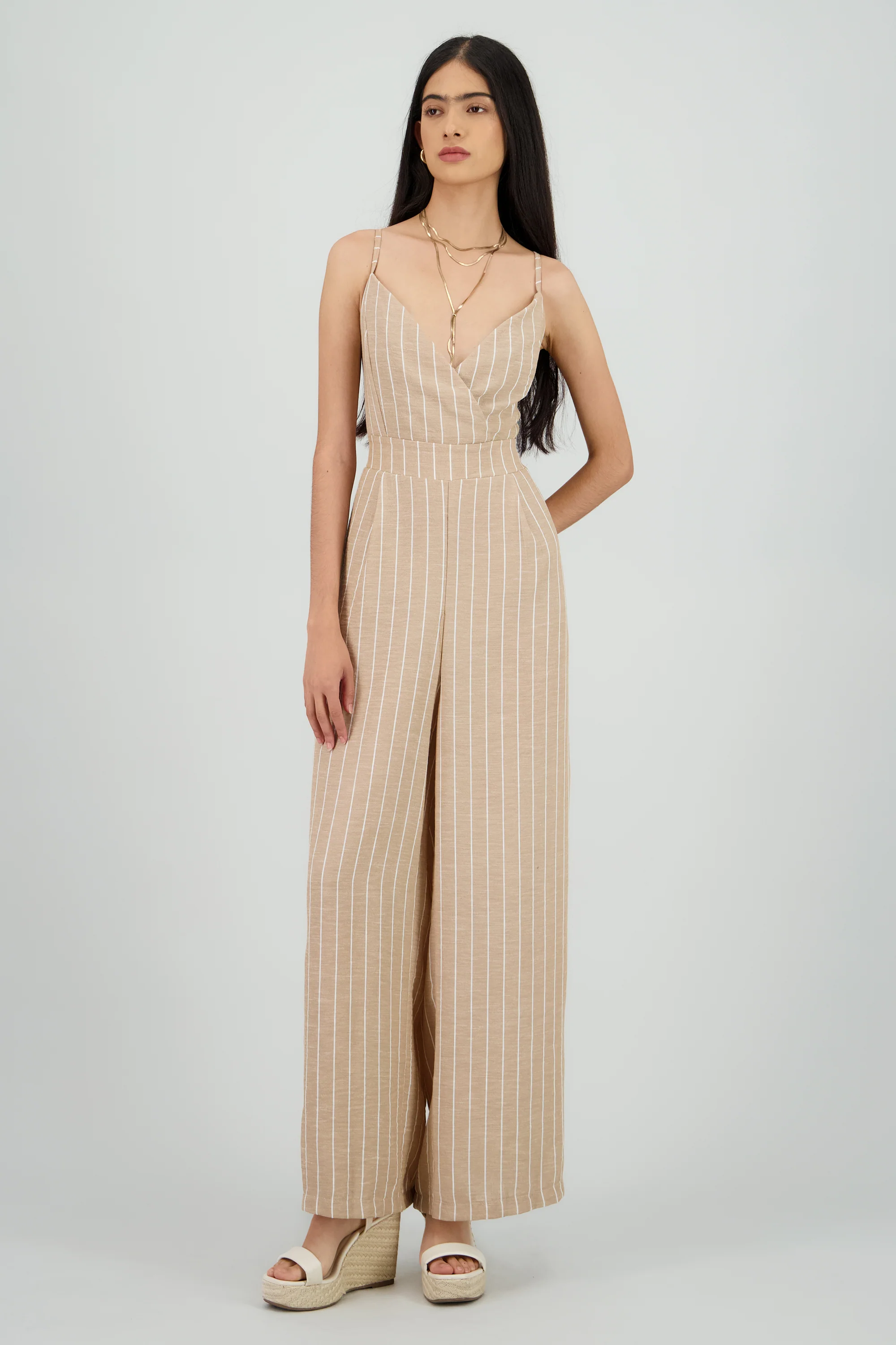 Jumpsuit tirantes escote v rayas - Image 2