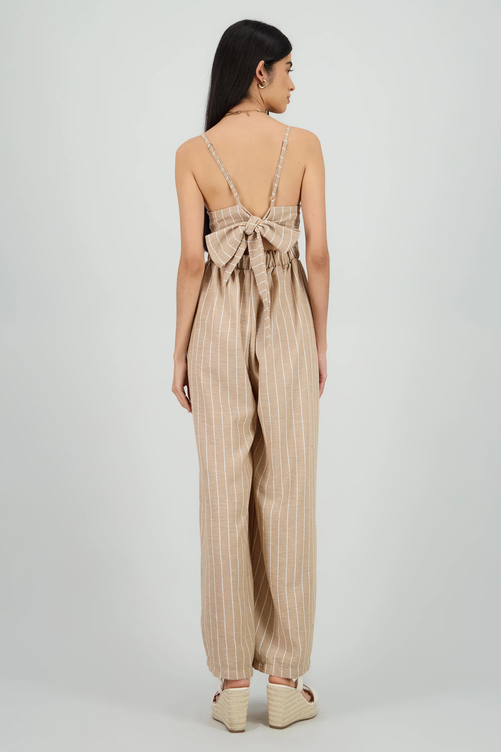 Jumpsuit tirantes escote v rayas - Image 4