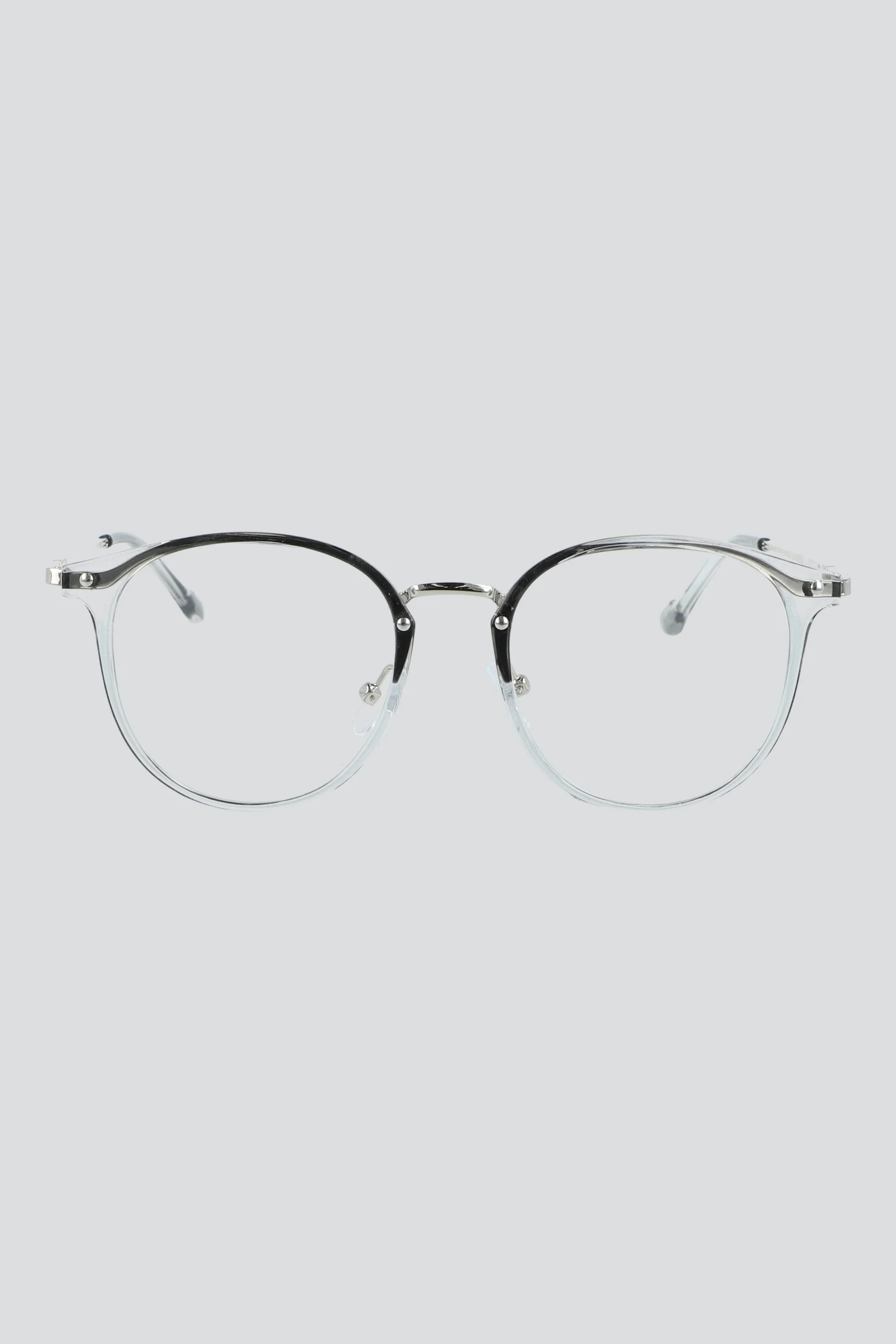Lentes redondos armazón mixto luz azul