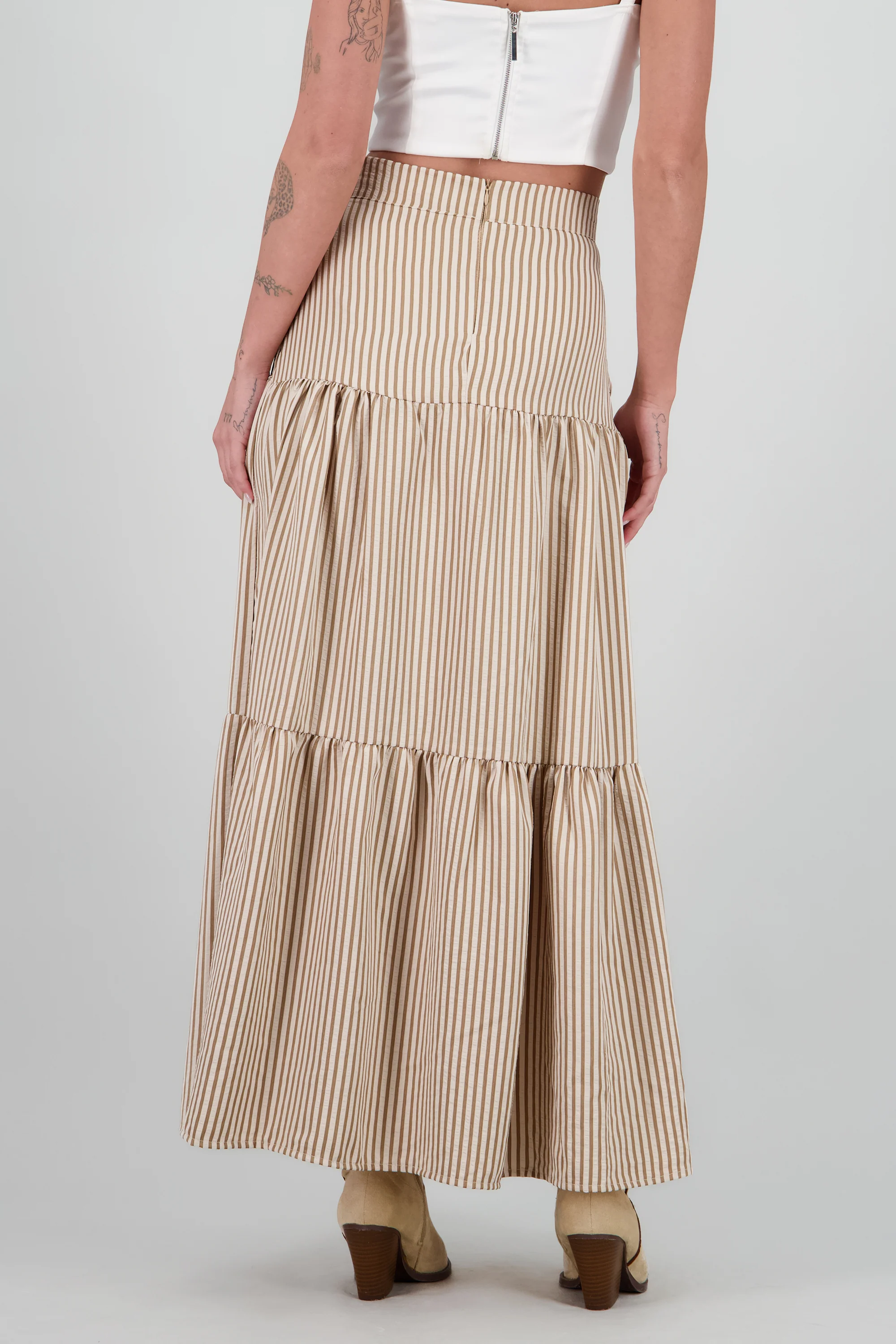 Maxi falda detalle olanes estampado rayas - Image 4