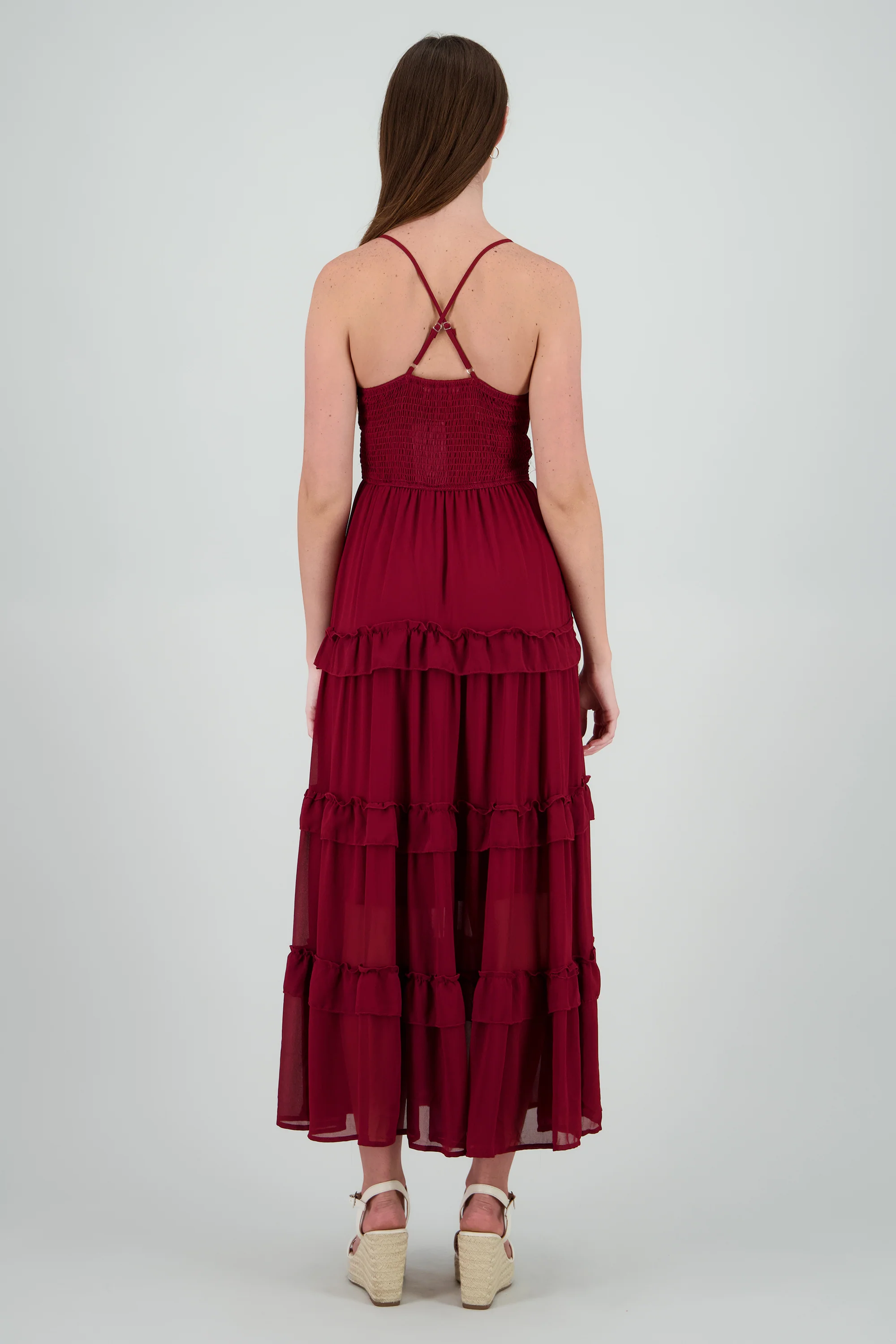 Maxi vestido con volumen y olanes - Image 4