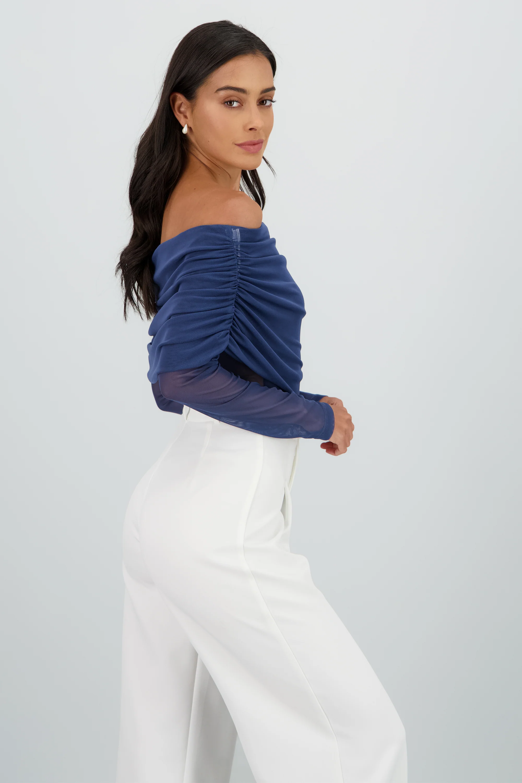 Mesh Off Shoulder Top - Image 3