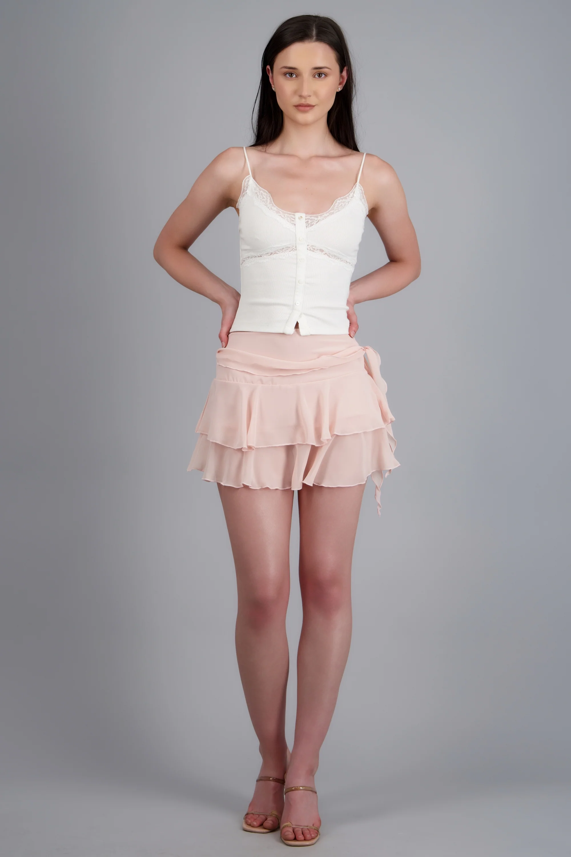 Mini falda olanes con cinto - Image 3