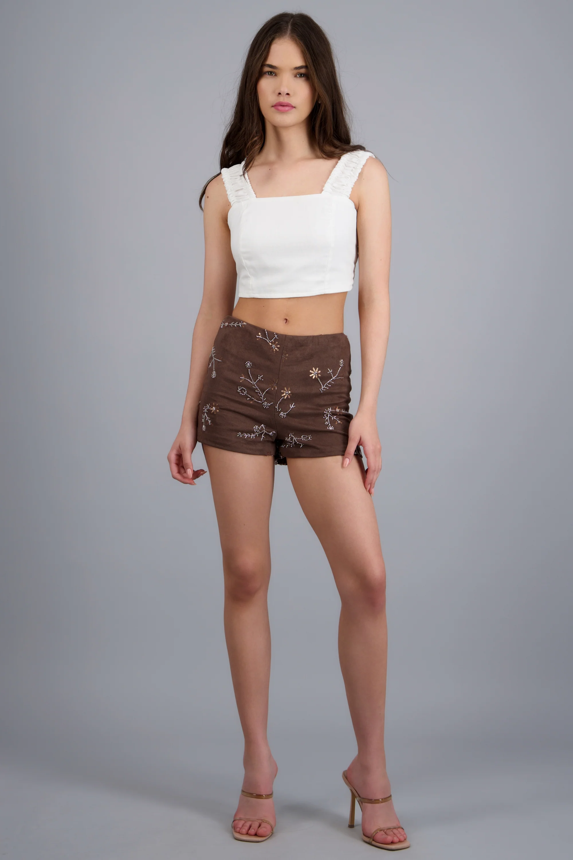 Mini short bordado flores