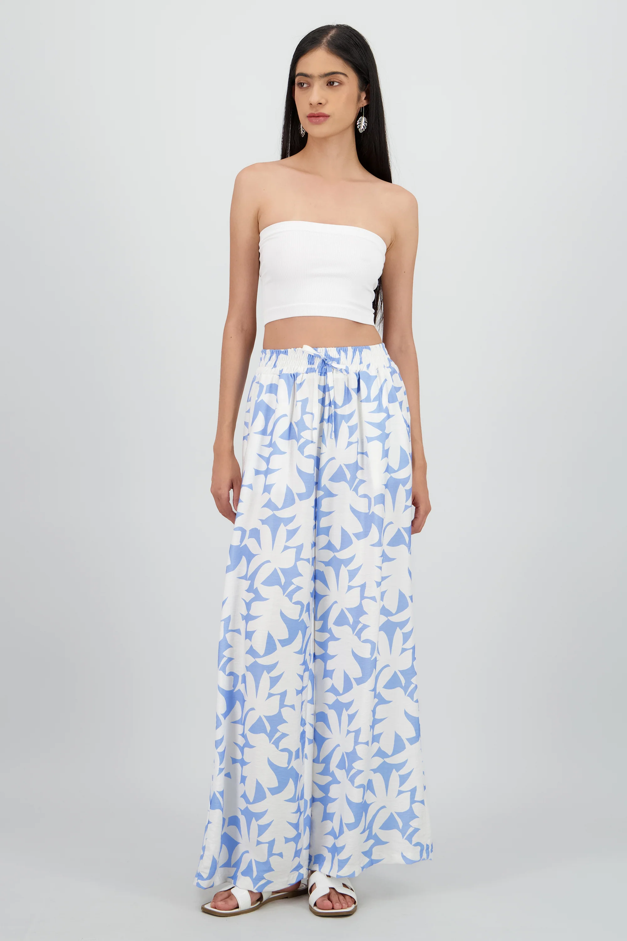 Pantalon amplio estampado tropical