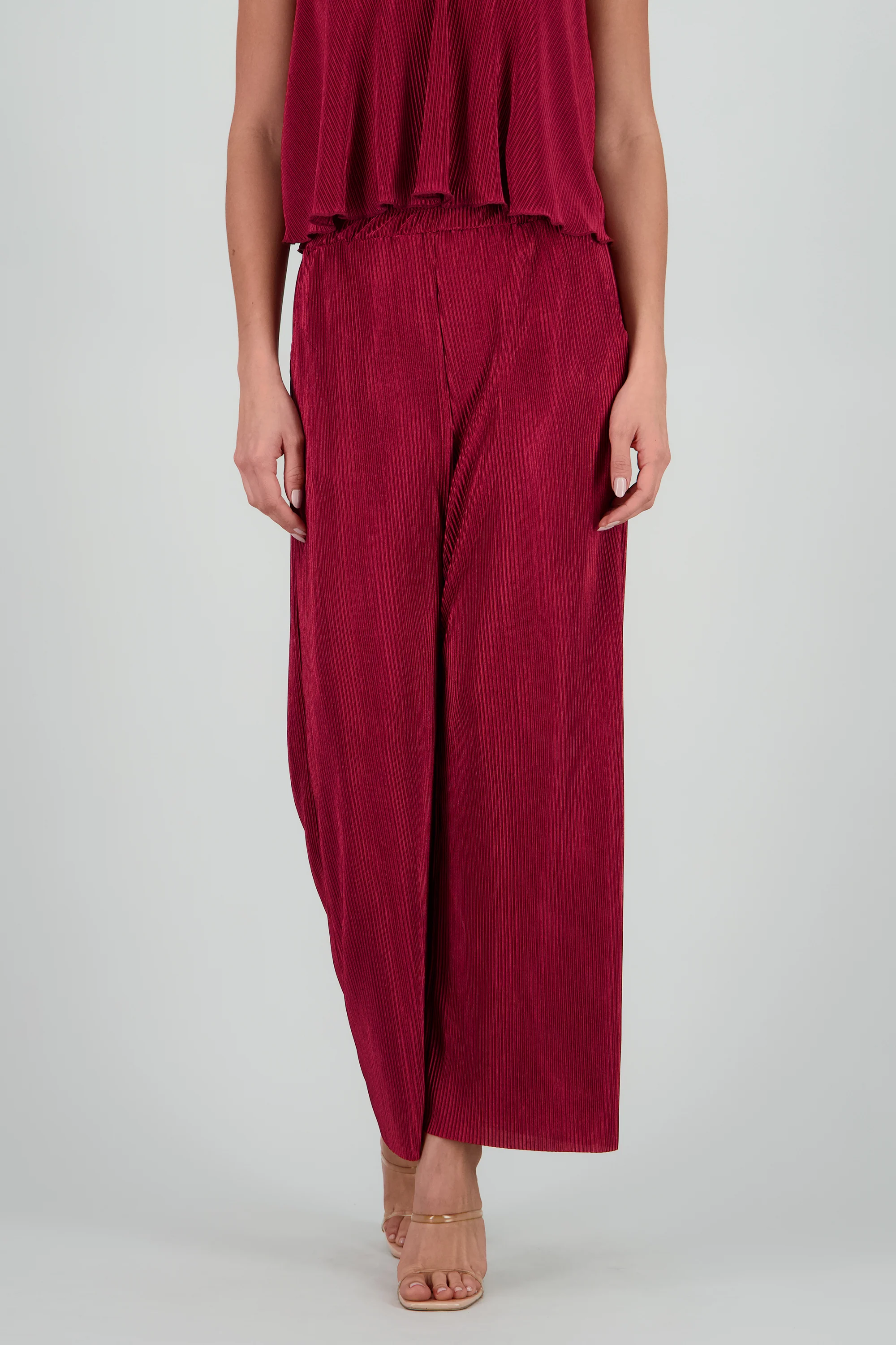 Pantalon amplio fluido detalle plisado - Image 2