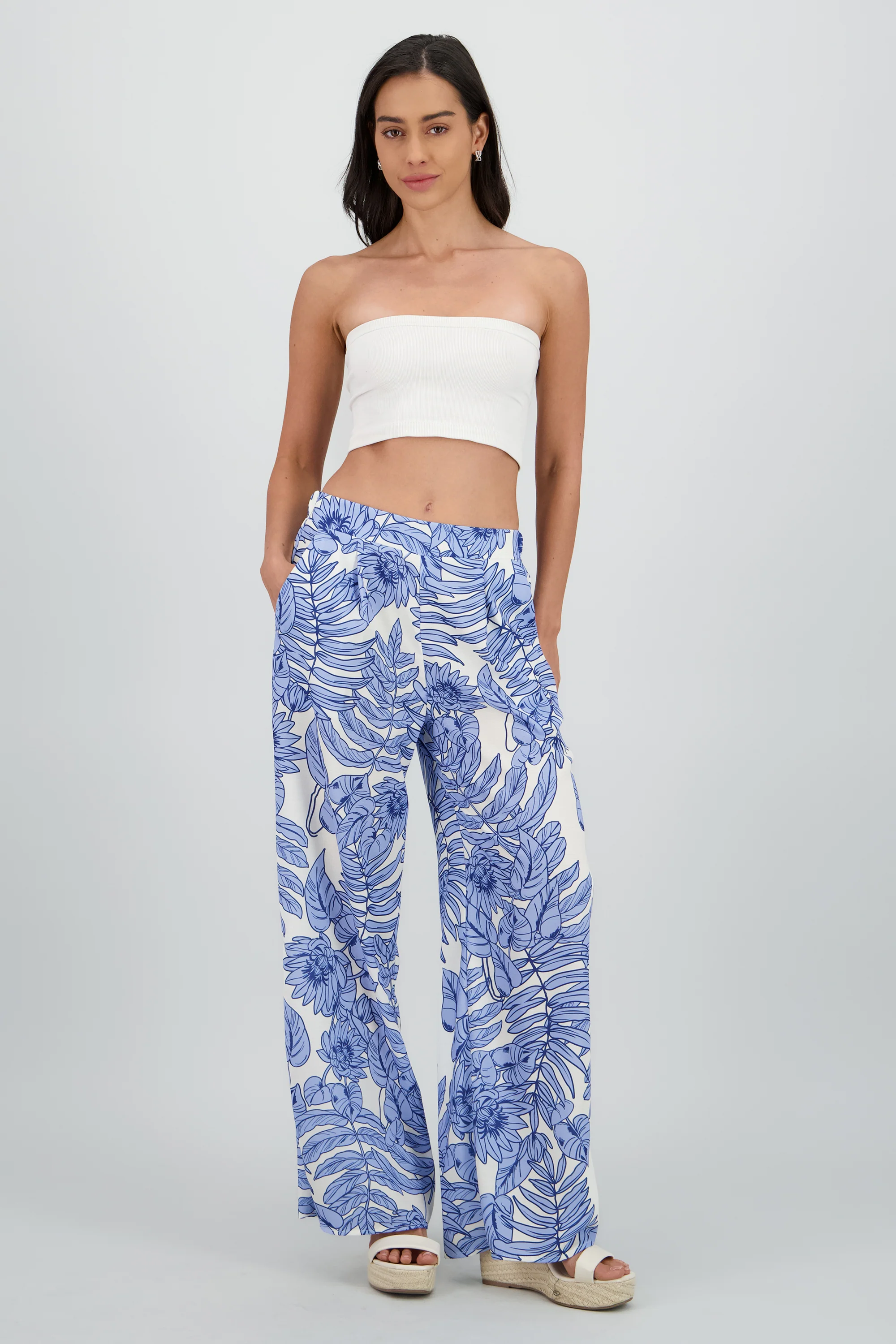 Pantalon amplio fluido estampado