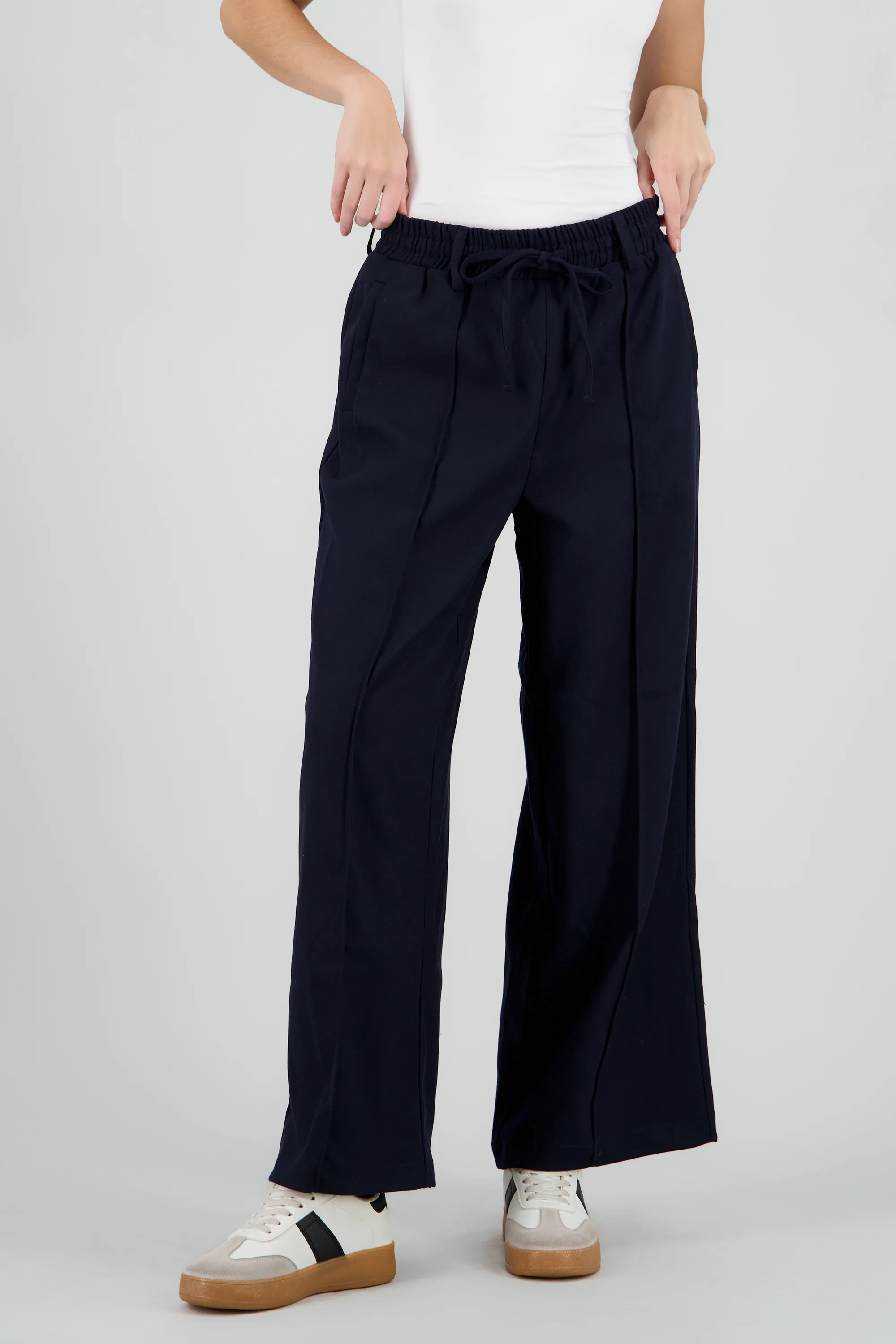 Pantalon amplio liso detalle resorte - Image 2