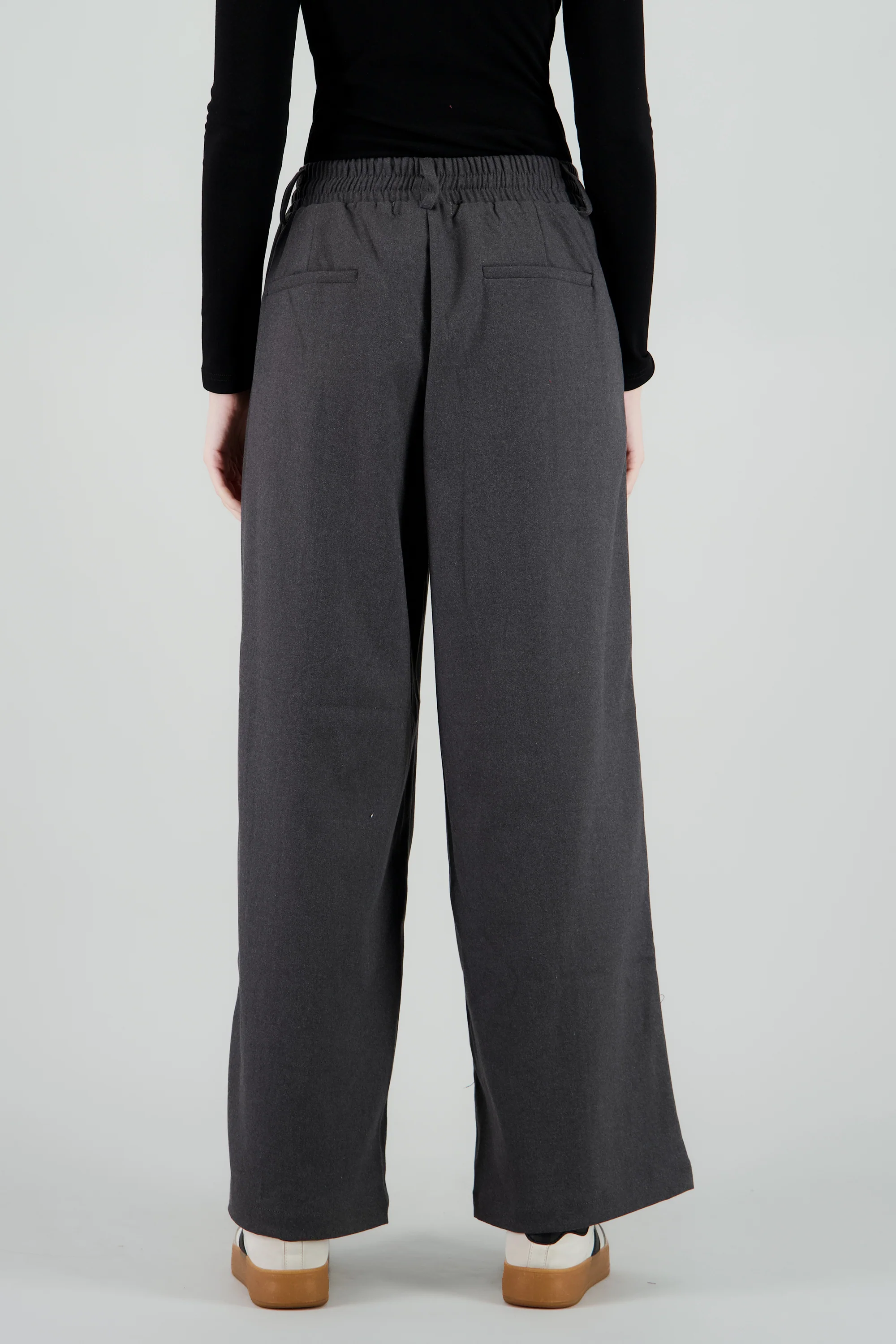 Pantalon amplio liso detalle resorte - Image 4