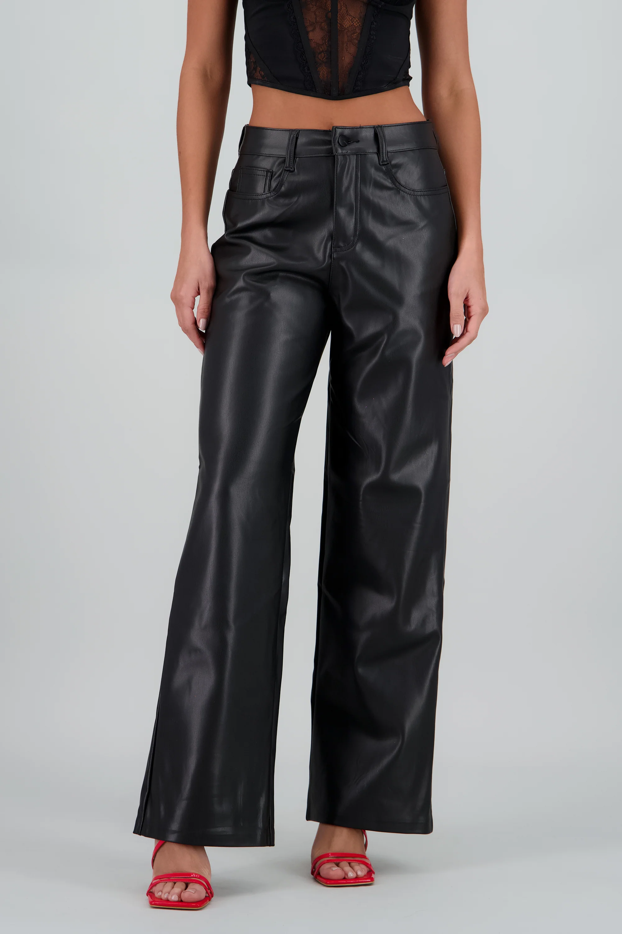 Pantalon amplio liso pu - Image 2