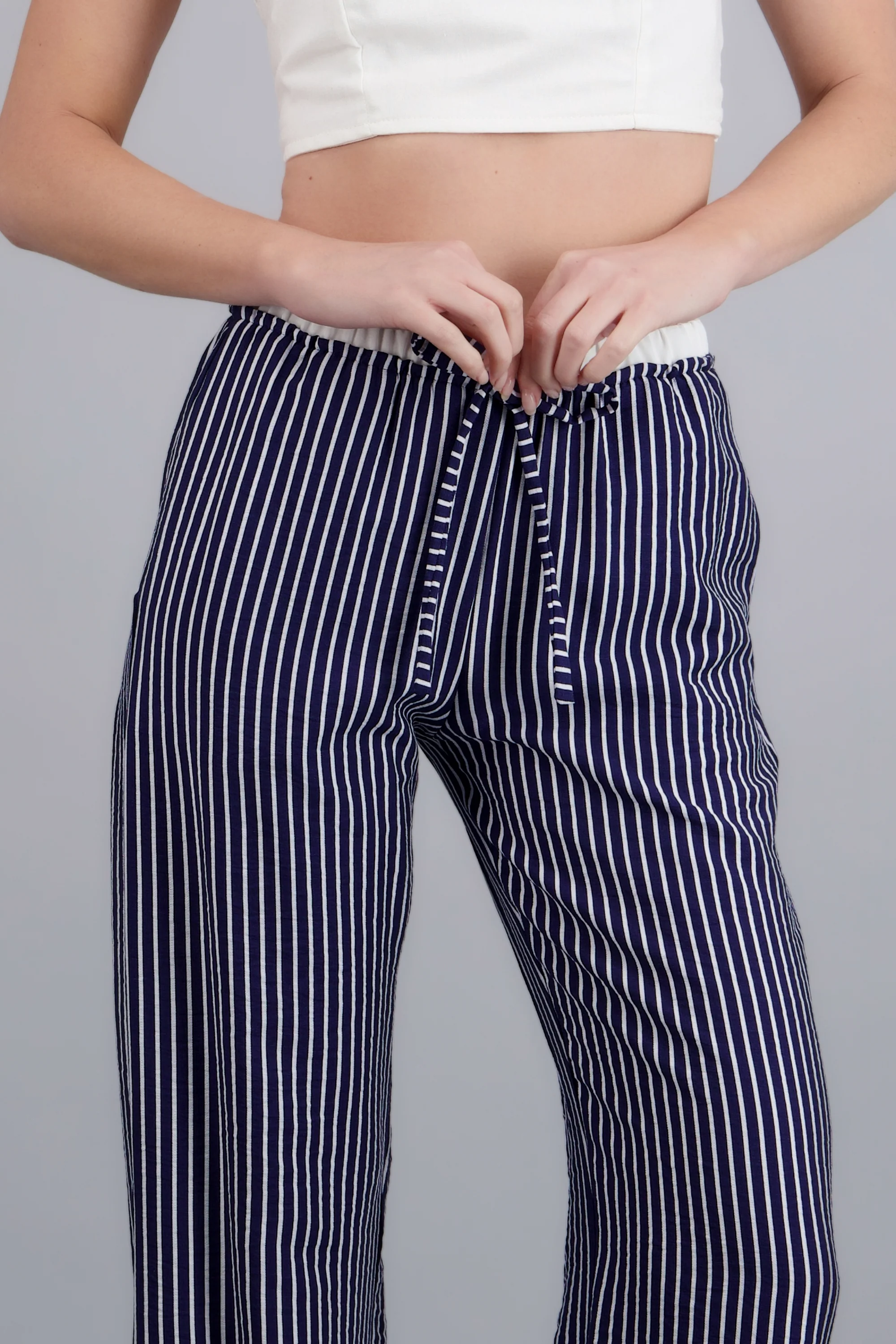 Pantalon de rayas pretina con contraste - Image 5