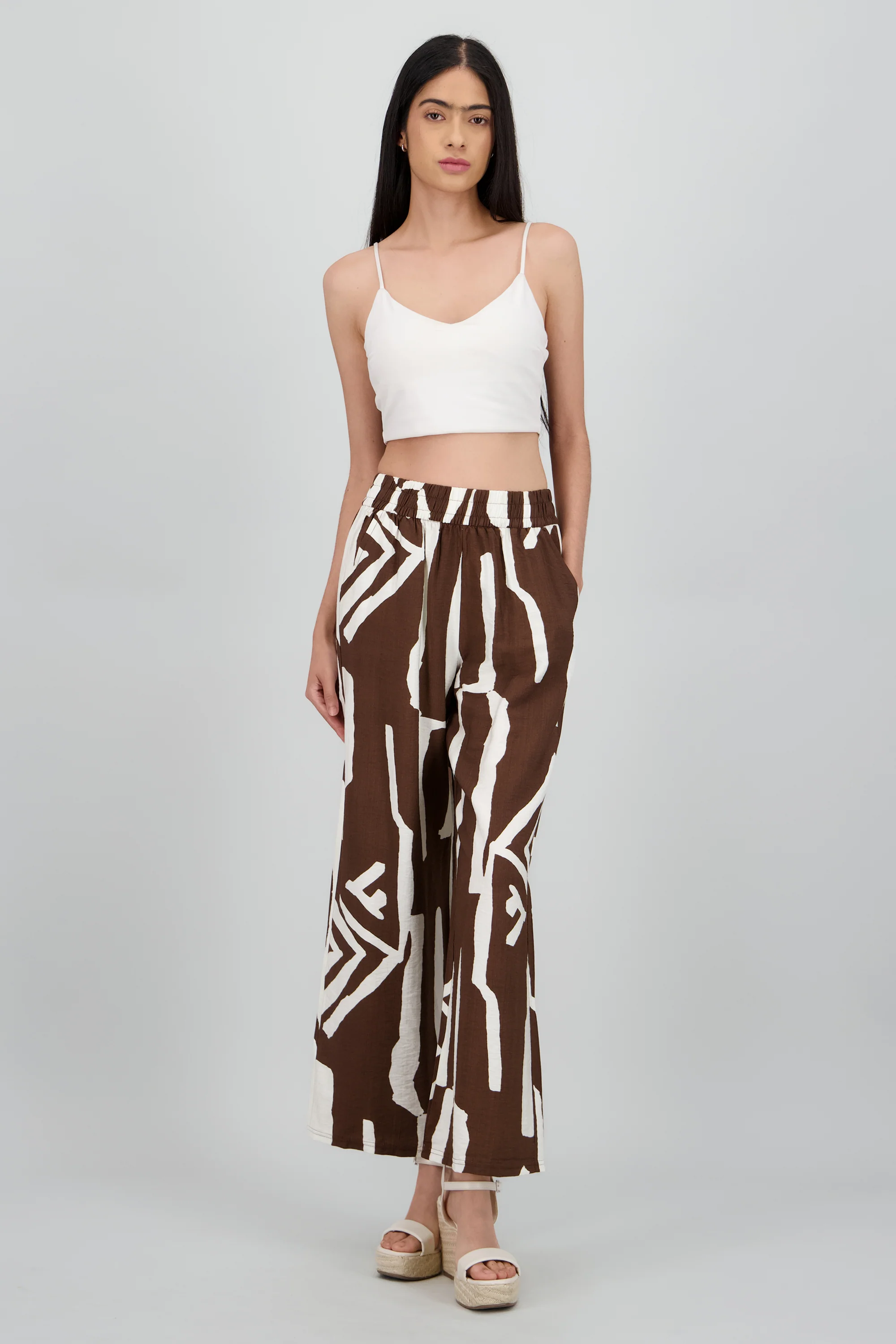Pantalon estampado asimetrico