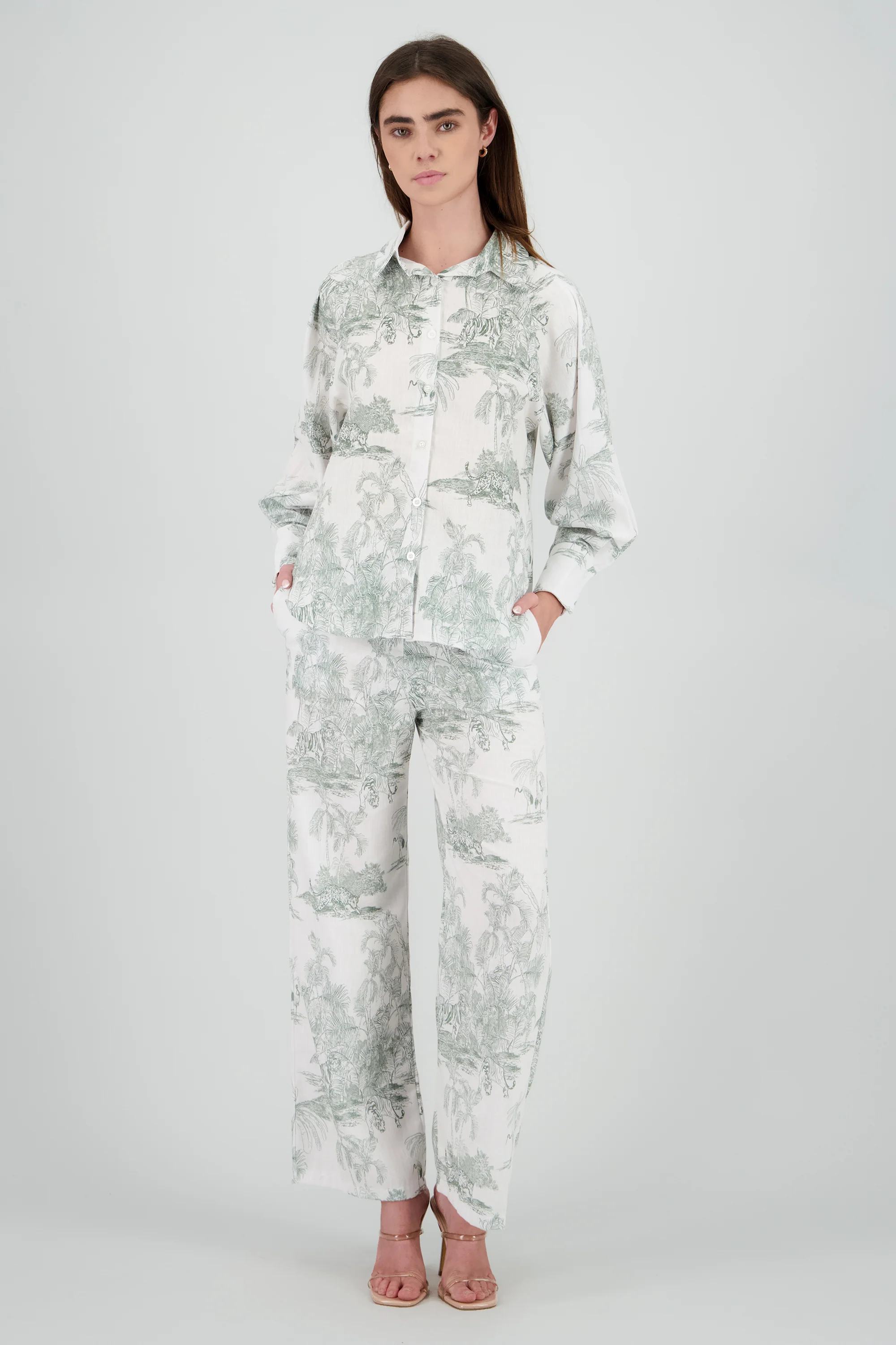 Pantalon estampado tropical