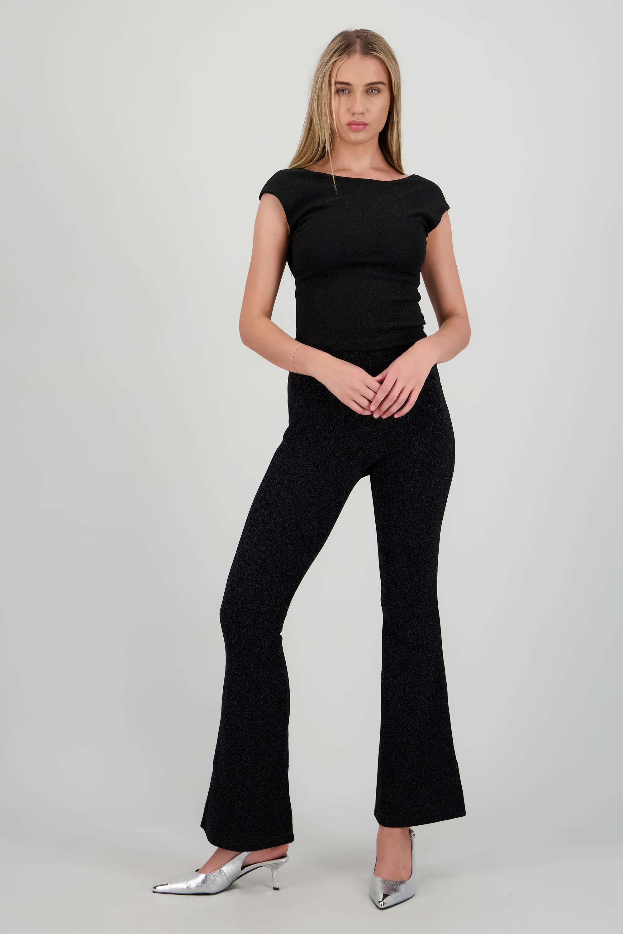 Pantalon flare brillos