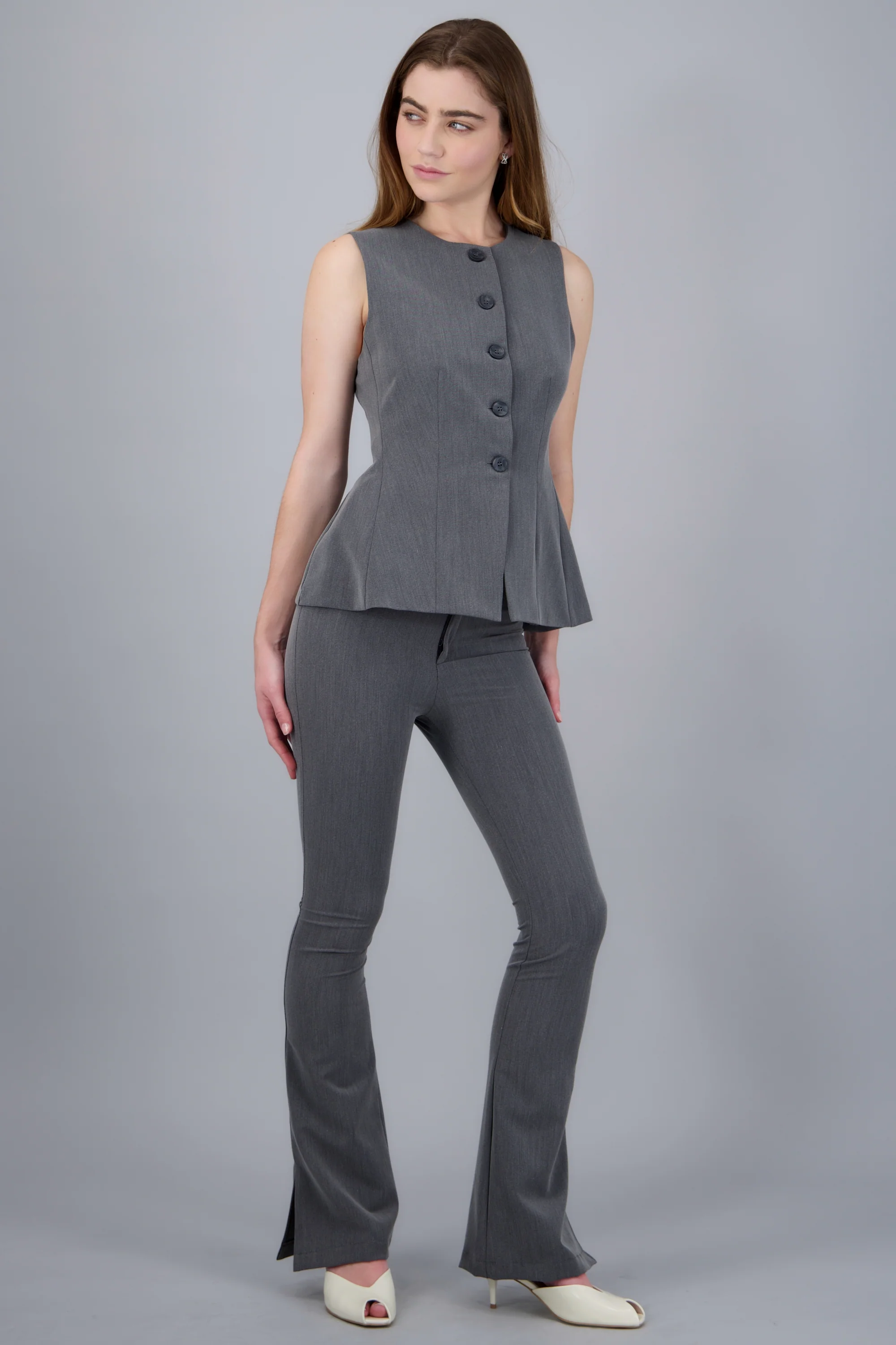 pantalon flared slim liso - Image 2
