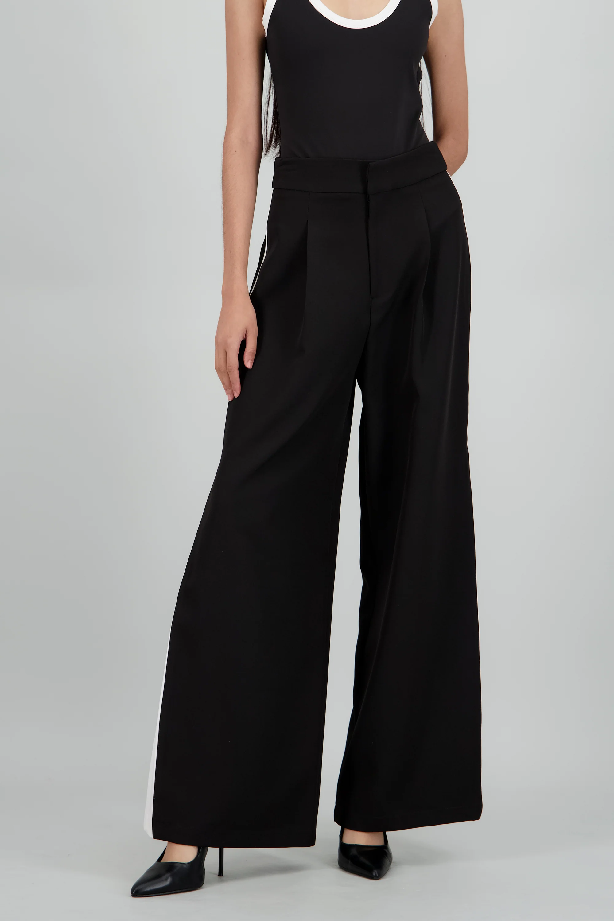 pantalon palazzo contraste - Image 2