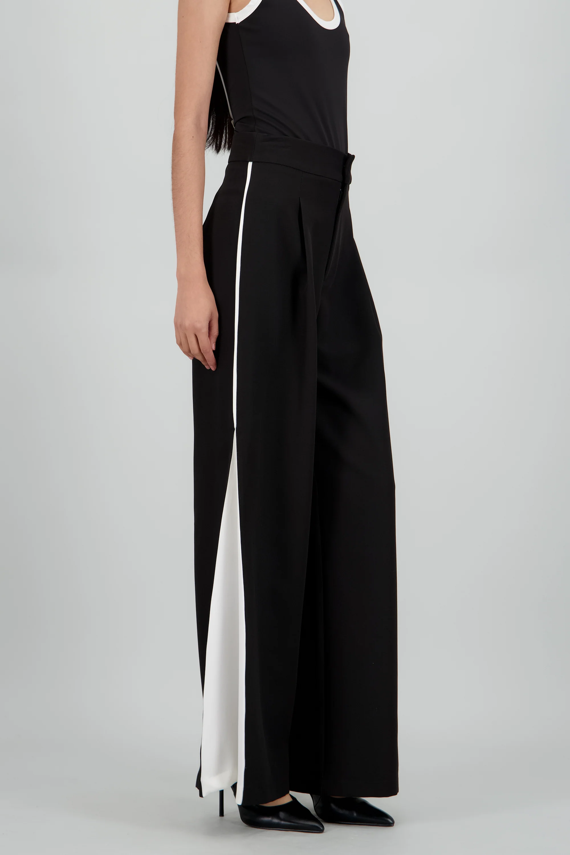 pantalon palazzo contraste - Image 3