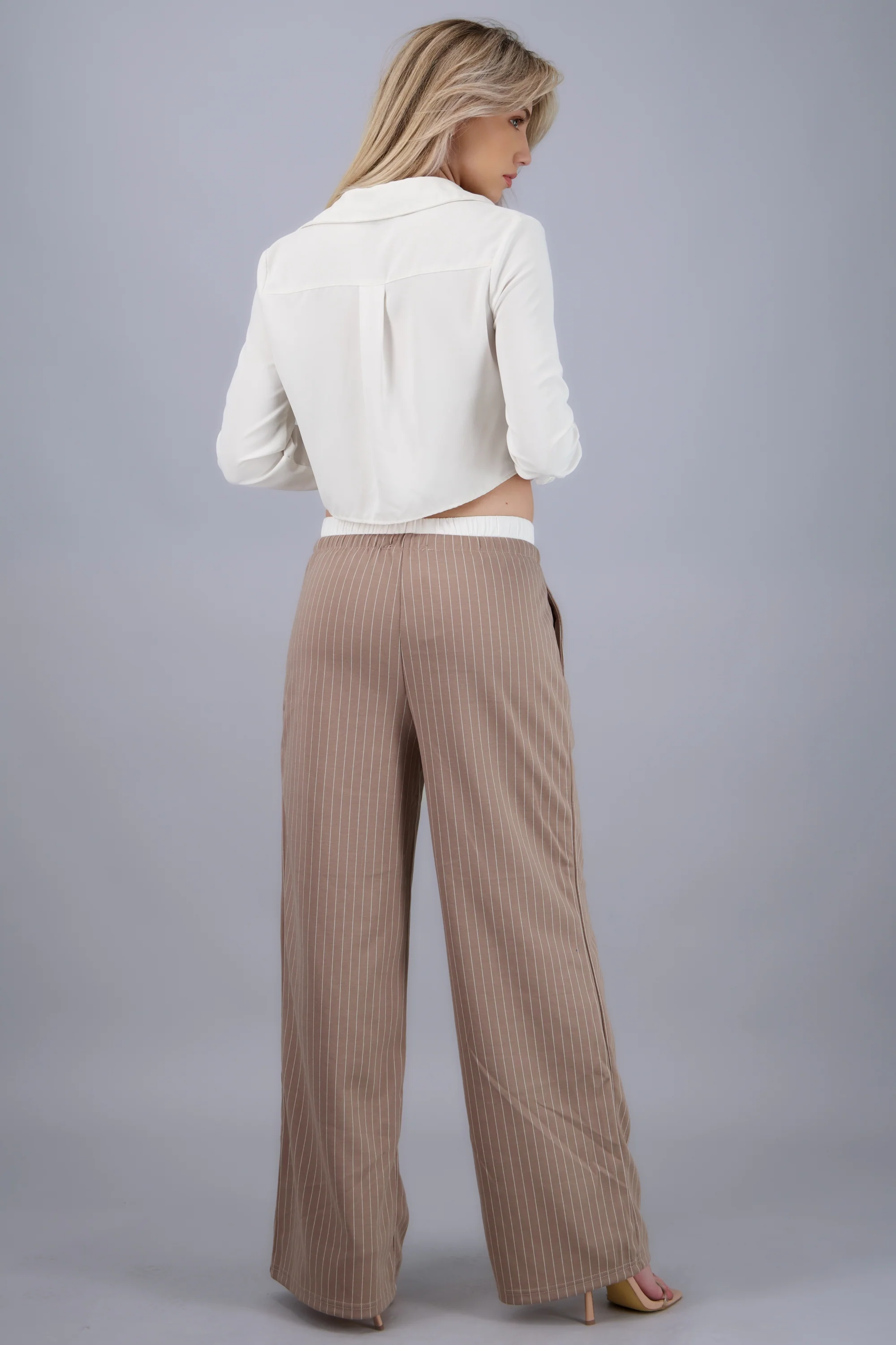 Pantalon rayas pretina contraste jareta - Image 4