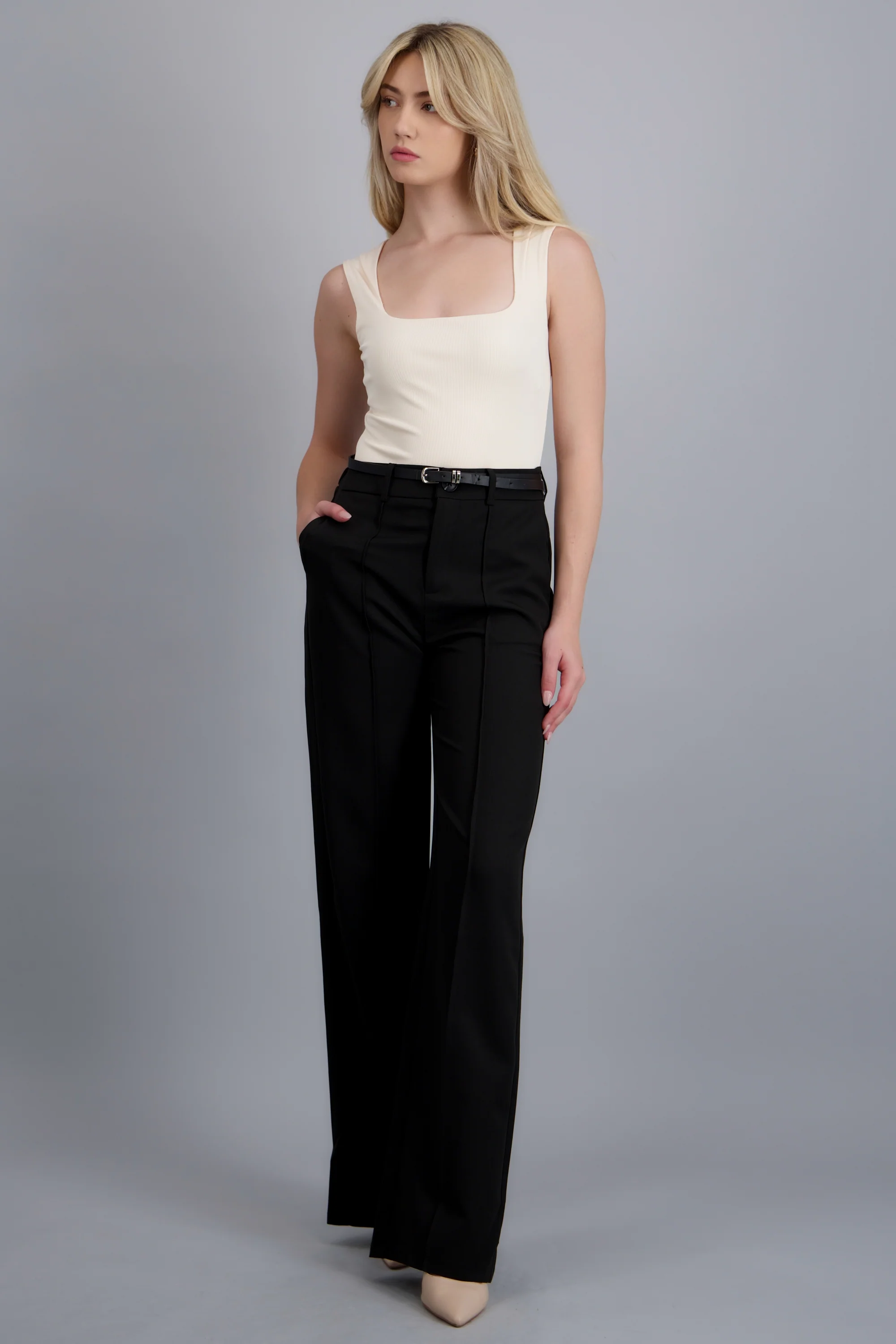 Pantalon recto con cinturon - Image 2