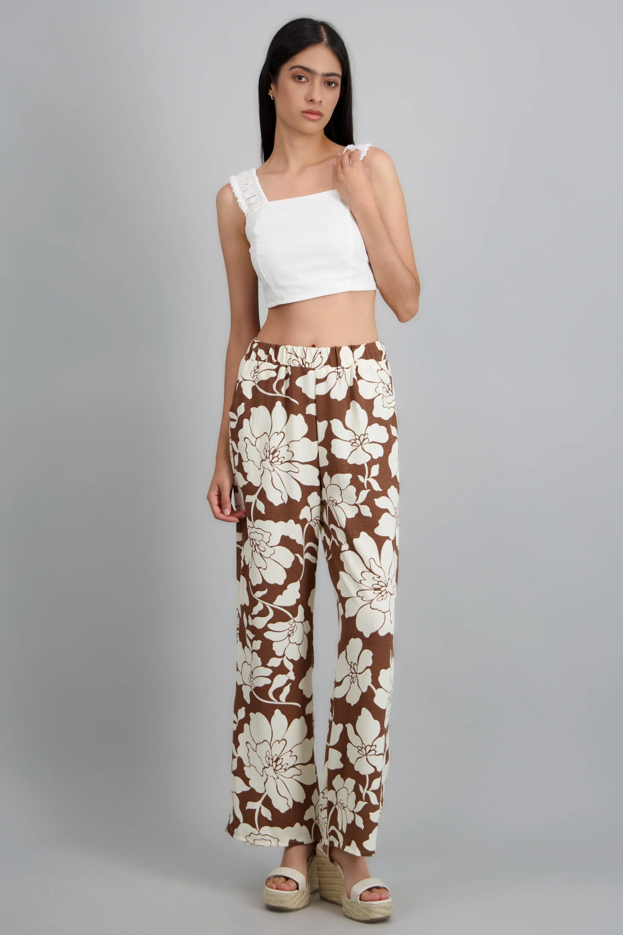 Pantalon recto con estampado flores - Image 2
