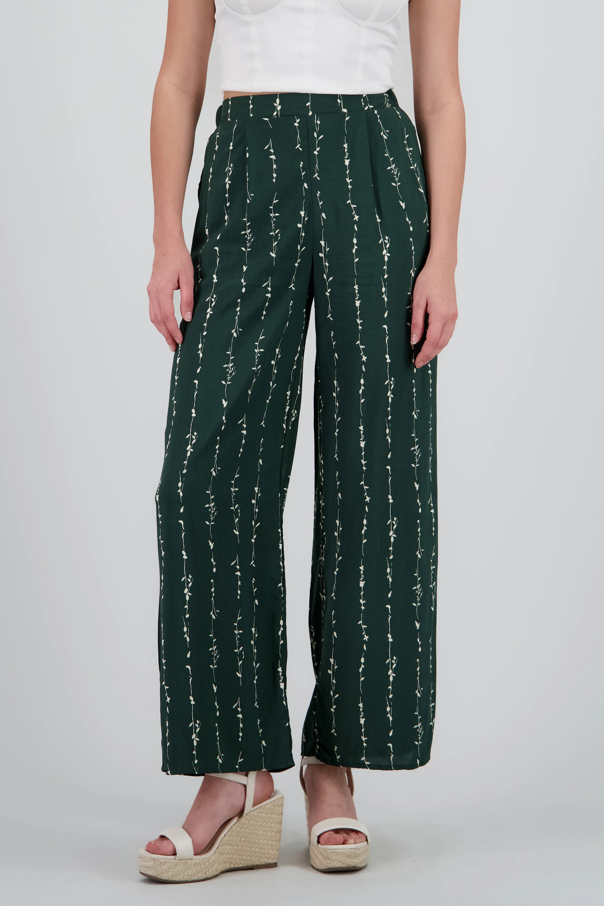 Pantalon recto con estampado flores - Image 2