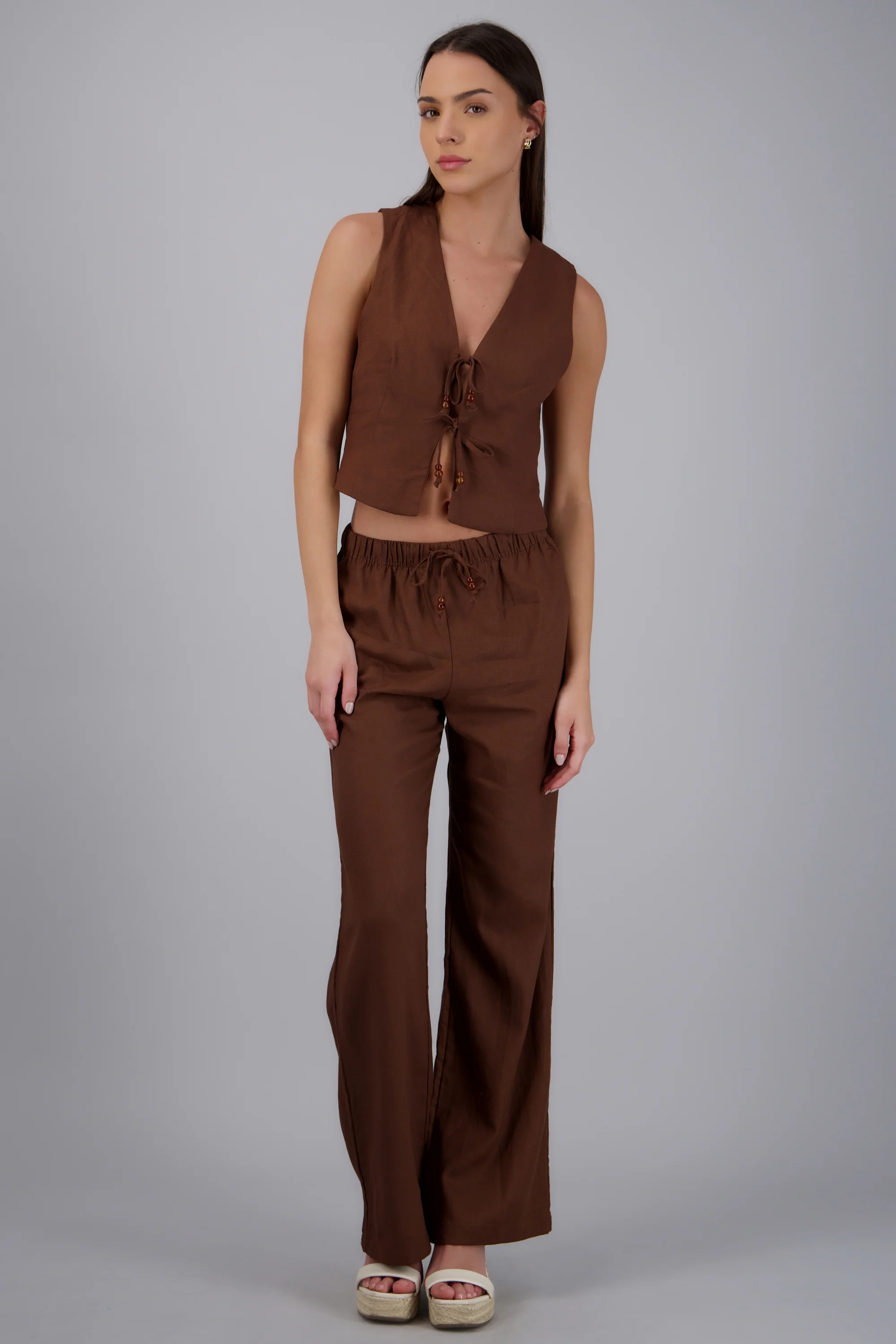 Pantalón recto con lino - Image 3