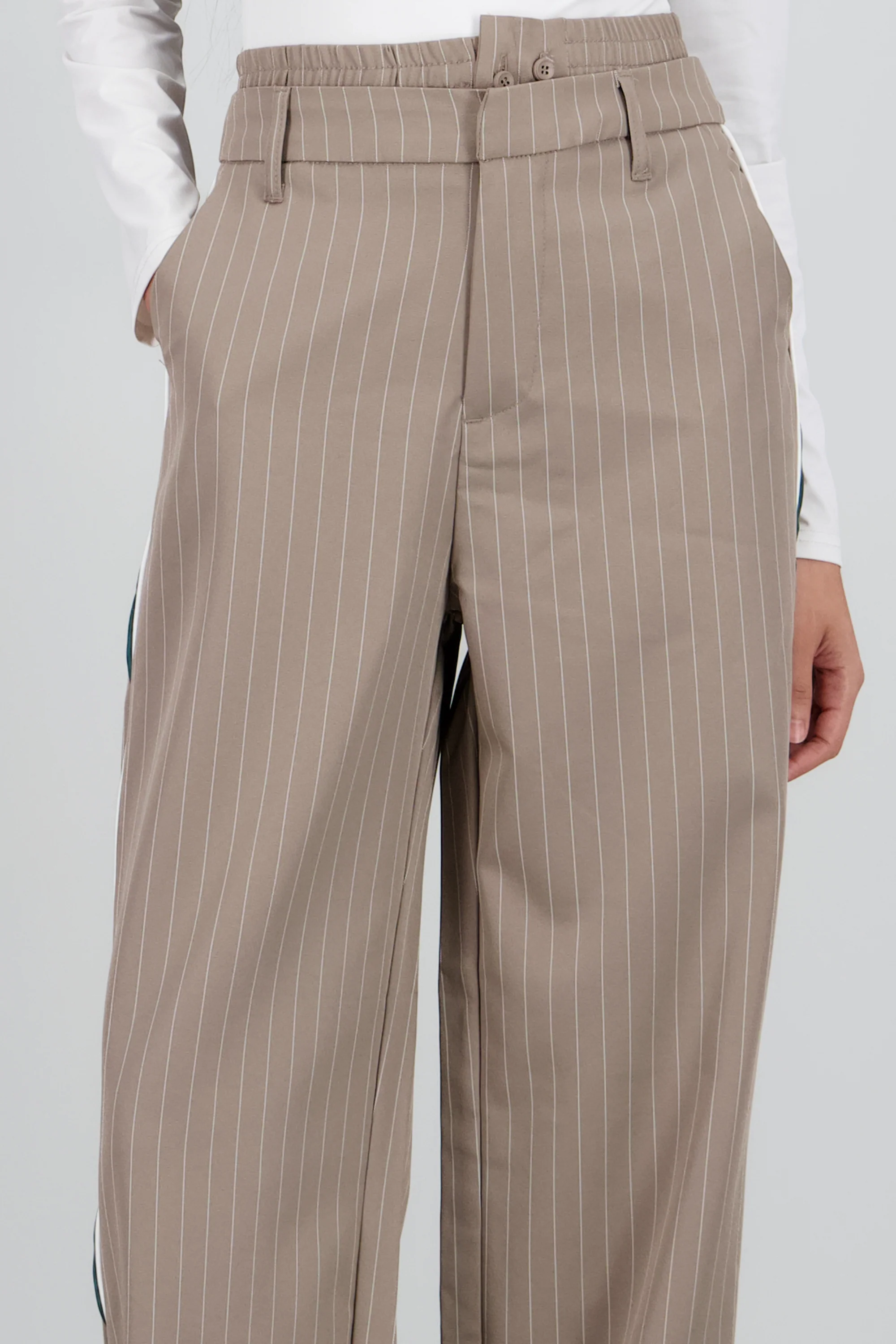 Pantalon recto doble pretina detalle raya - Image 5