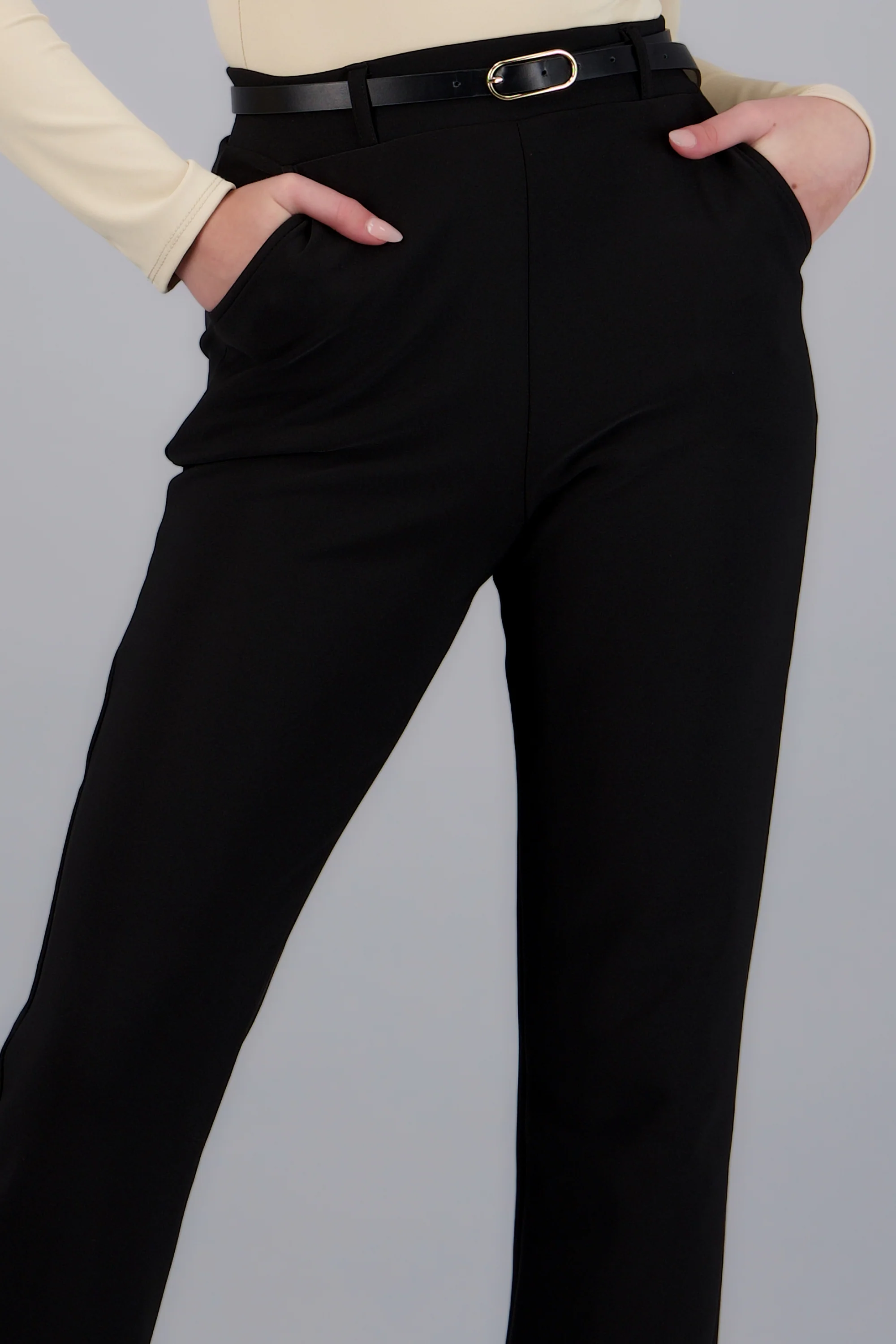 Pantalón Recto Liso Cinturón - Image 5
