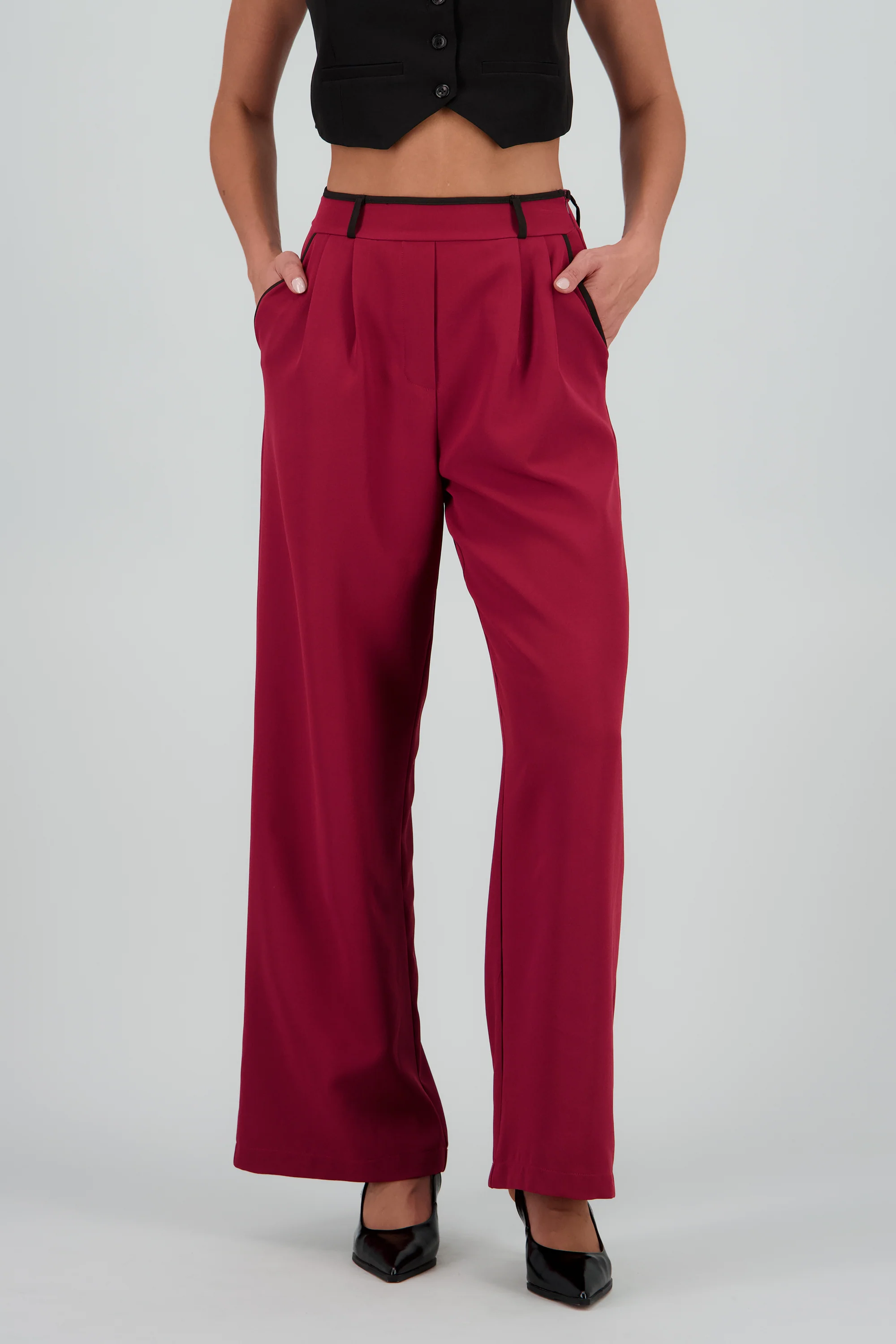 Pantalon sastre con pinza detalle contraste Hyp - Image 2