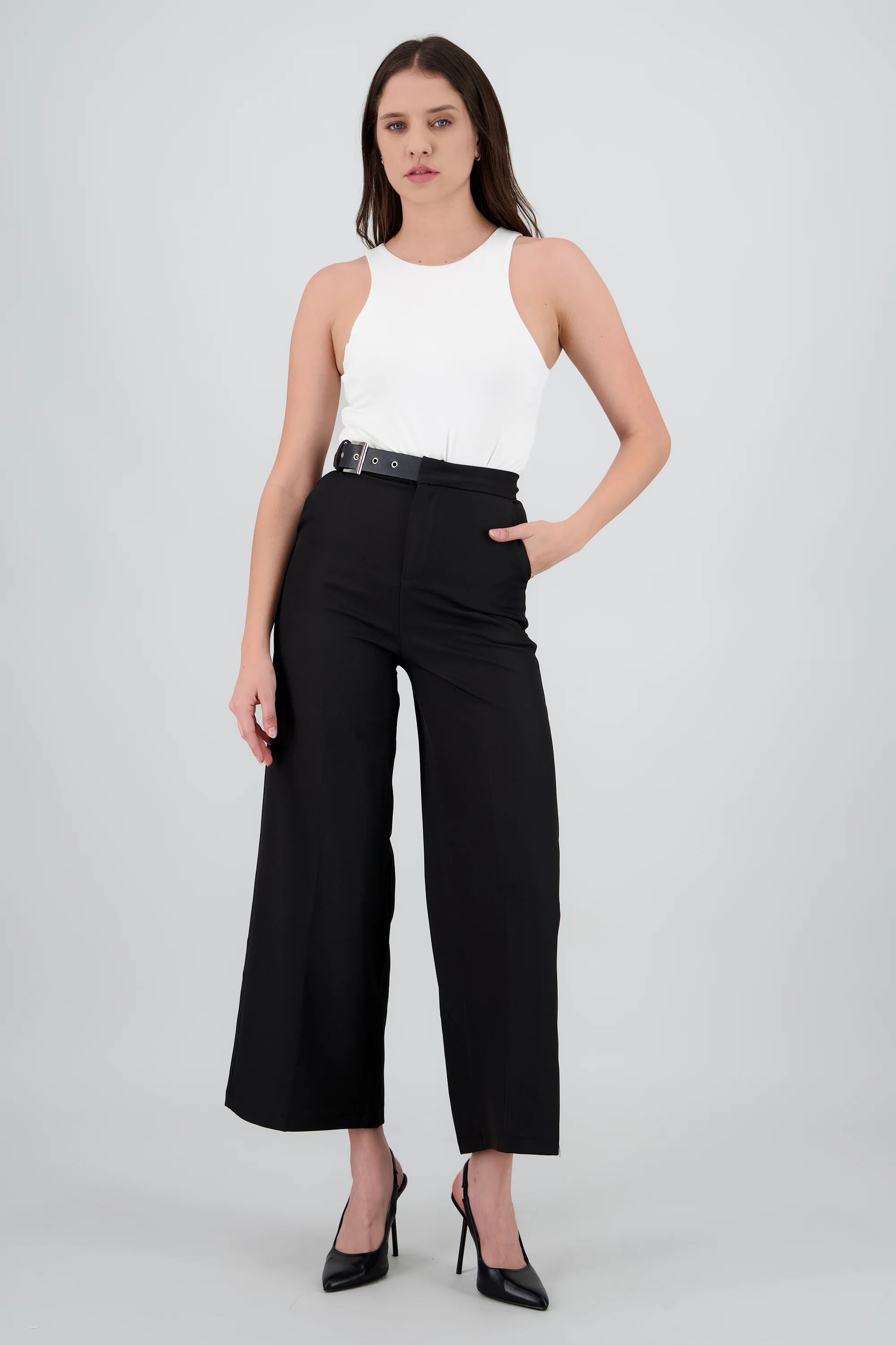 Pantalon sastre pretina con hebilla