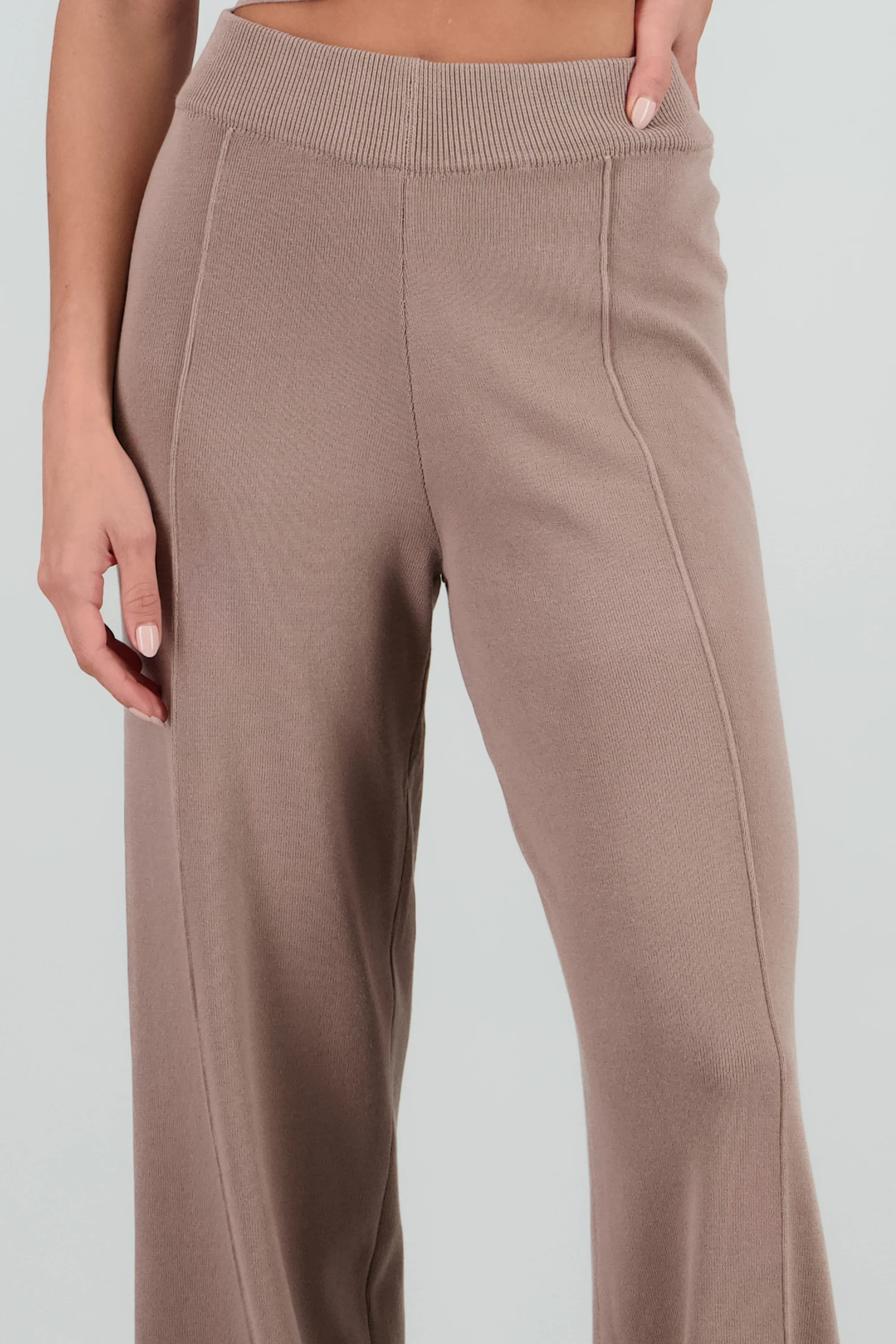 Pantalon tejido wide leg detalle costura - Image 5