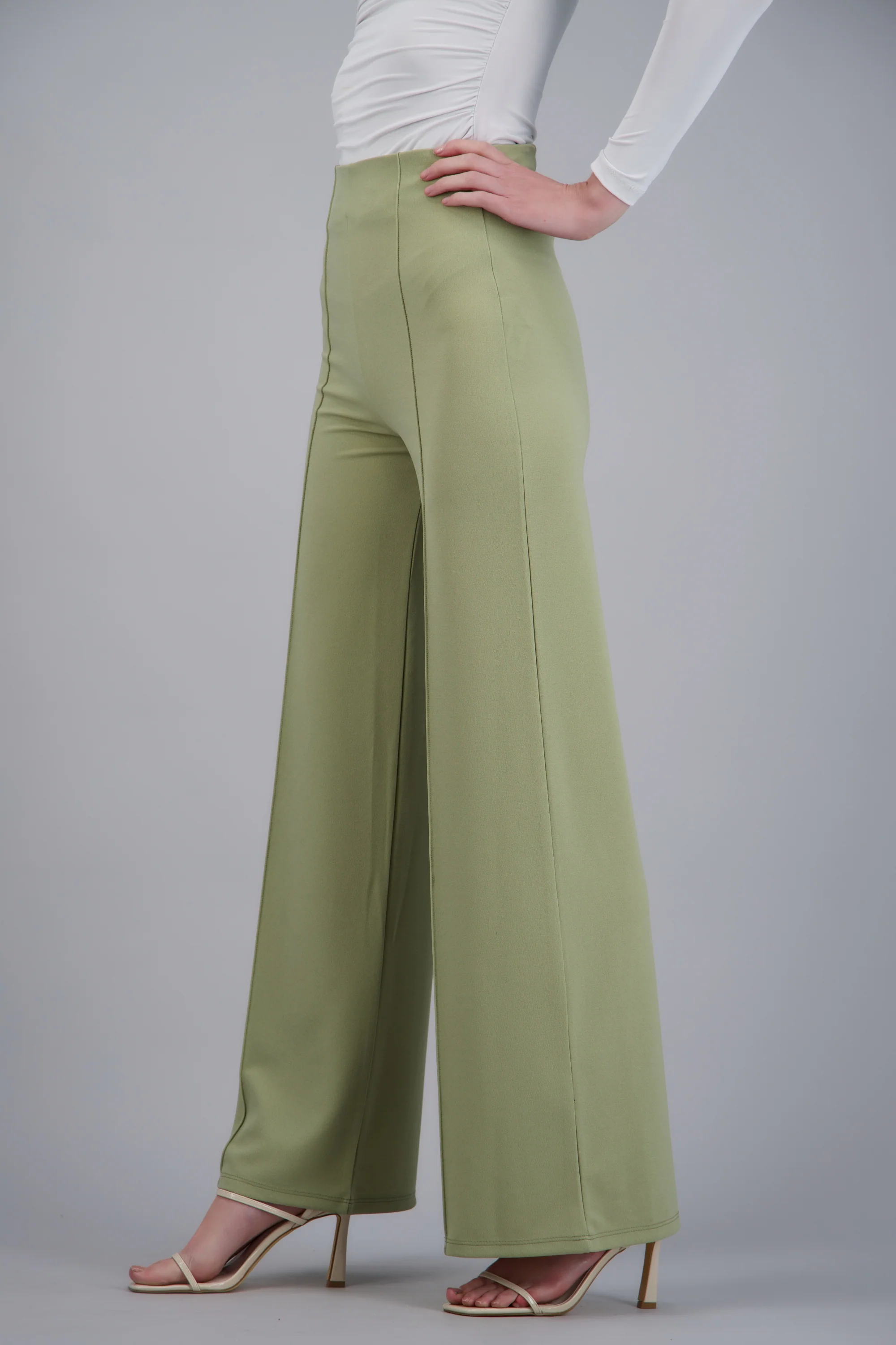 Pantalón Wide Leg Cintura Alta Costuras - Image 2