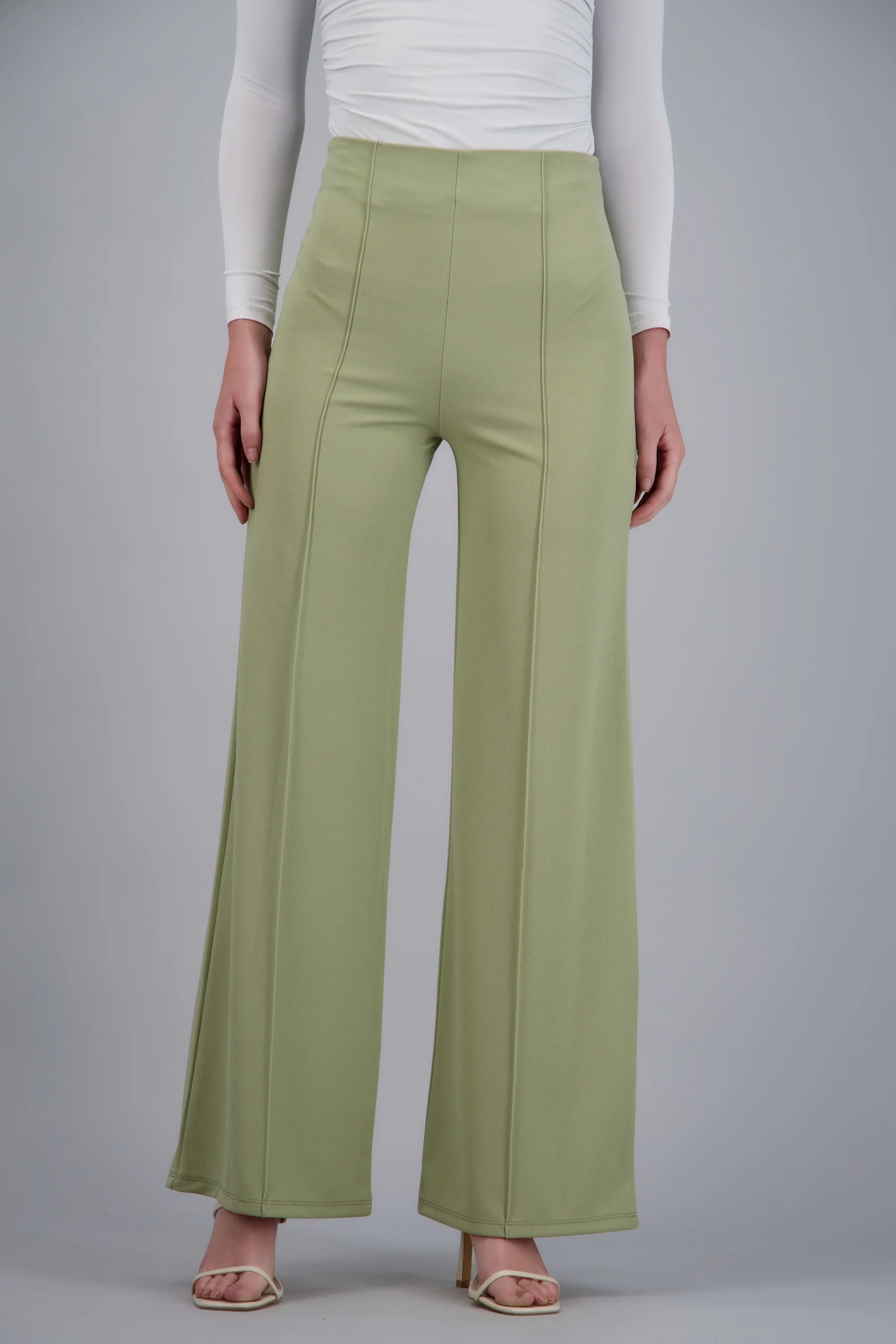 Pantalón Wide Leg Cintura Alta Costuras - Image 3