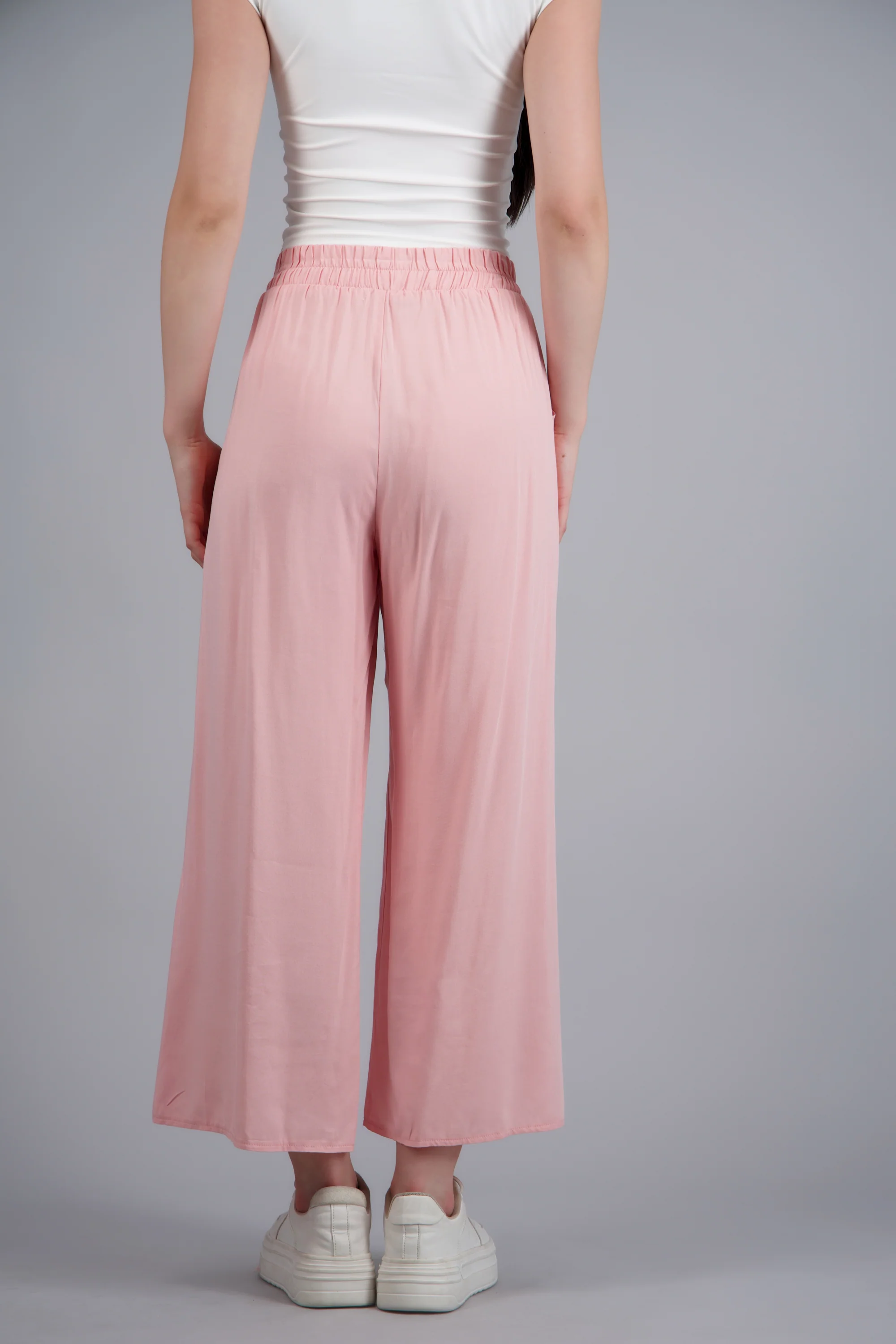 Pantalón Wide Leg Cintura Alta Fruncida - Image 4