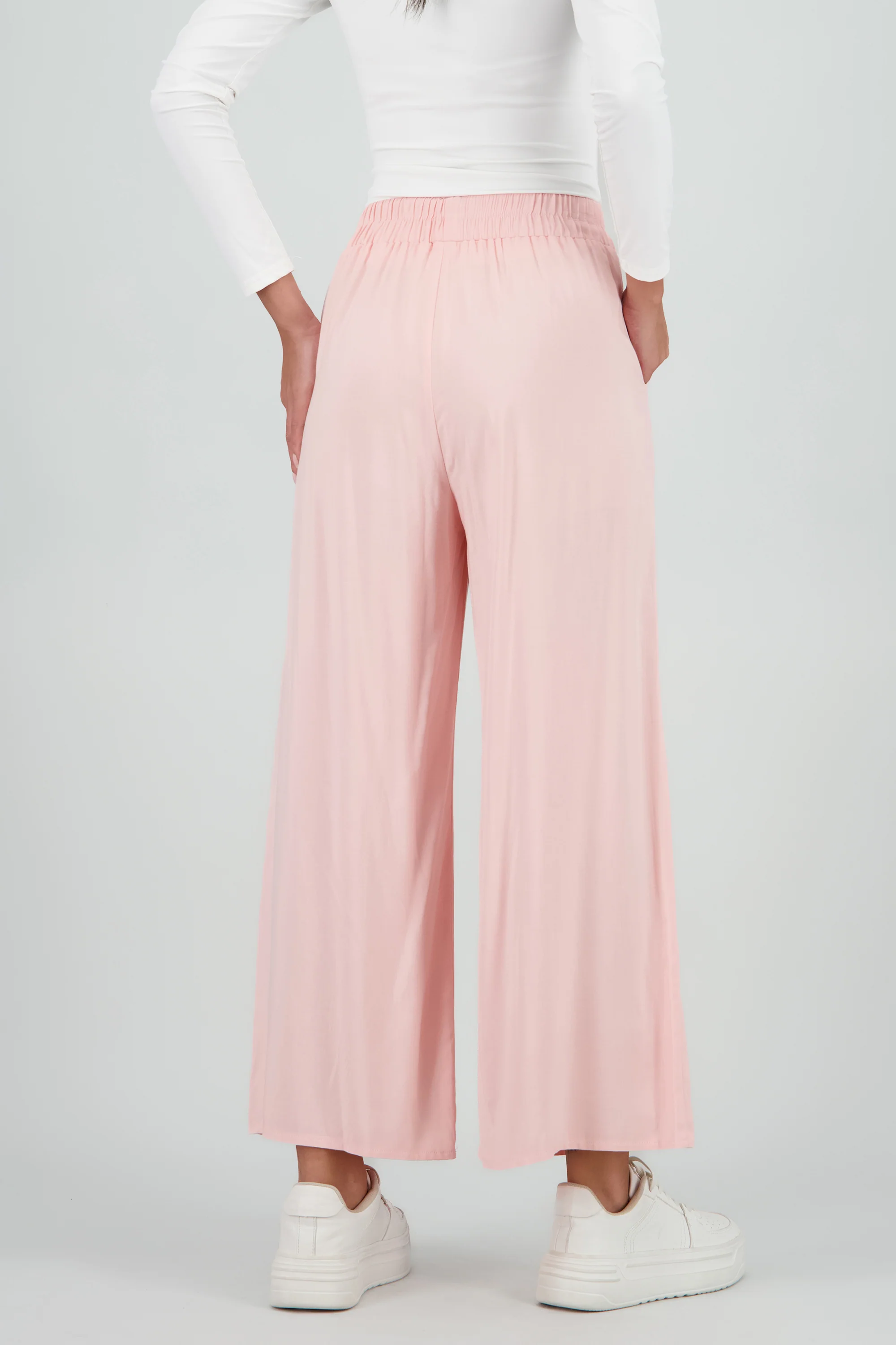 Pantalón Wide Leg Cintura Alta Fruncida - Image 4