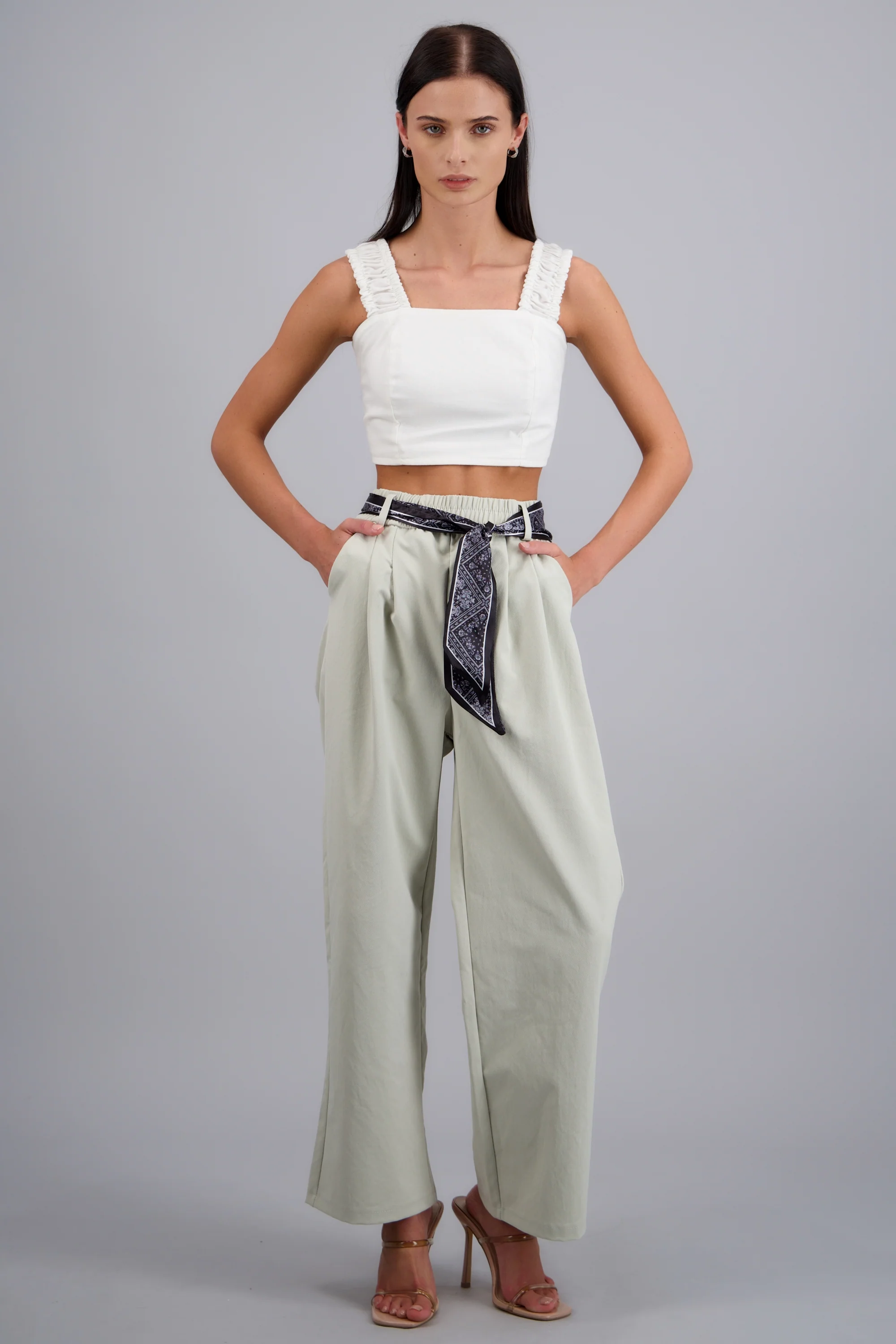 Pantalón wide leg con paliacate - Image 2