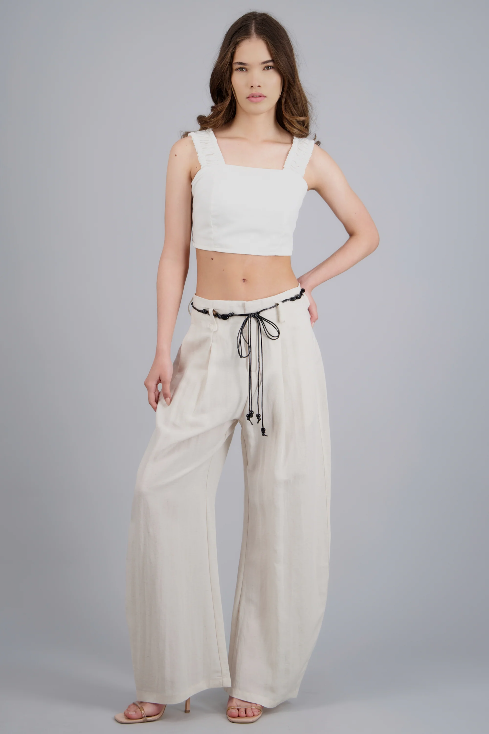 Pantalon wide leg detalle cinturon - Image 3