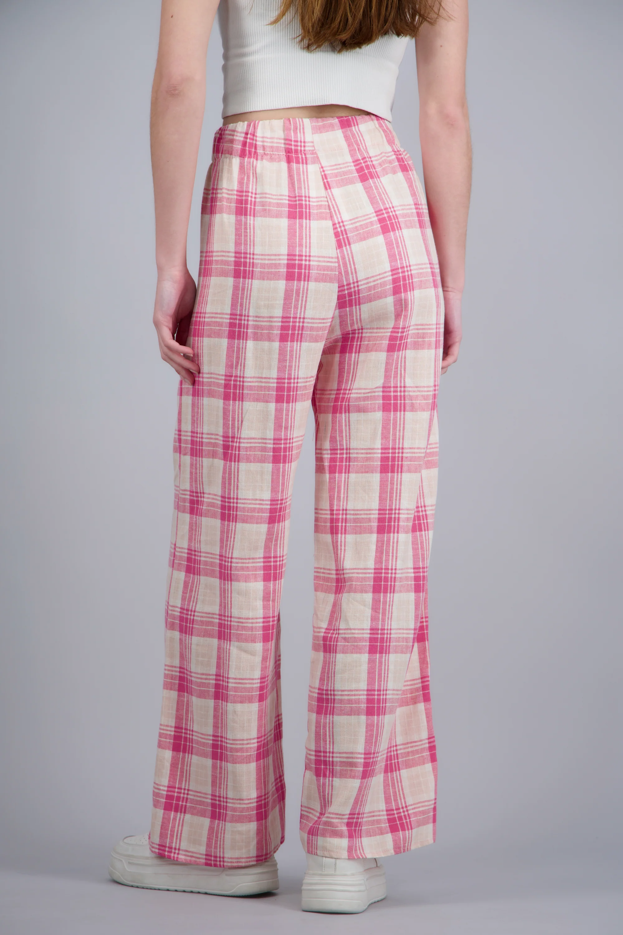 Pantalon wide leg detalle resorte cuadros - Image 4